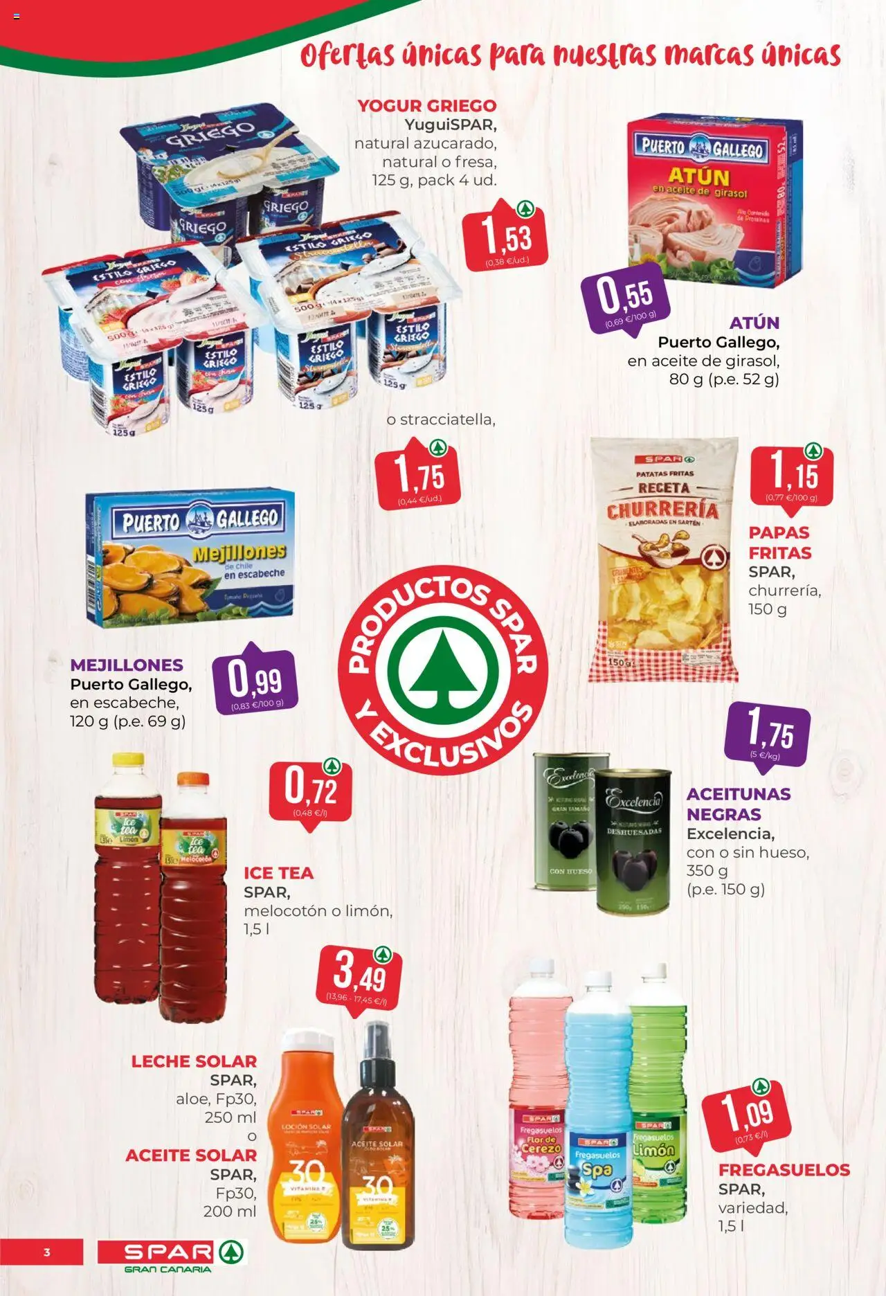 Spar folleto │ válido desde el 22.08.2025 | Página: 3 | Productos: Leche, Yogur, Aceite, Aceite de girasol