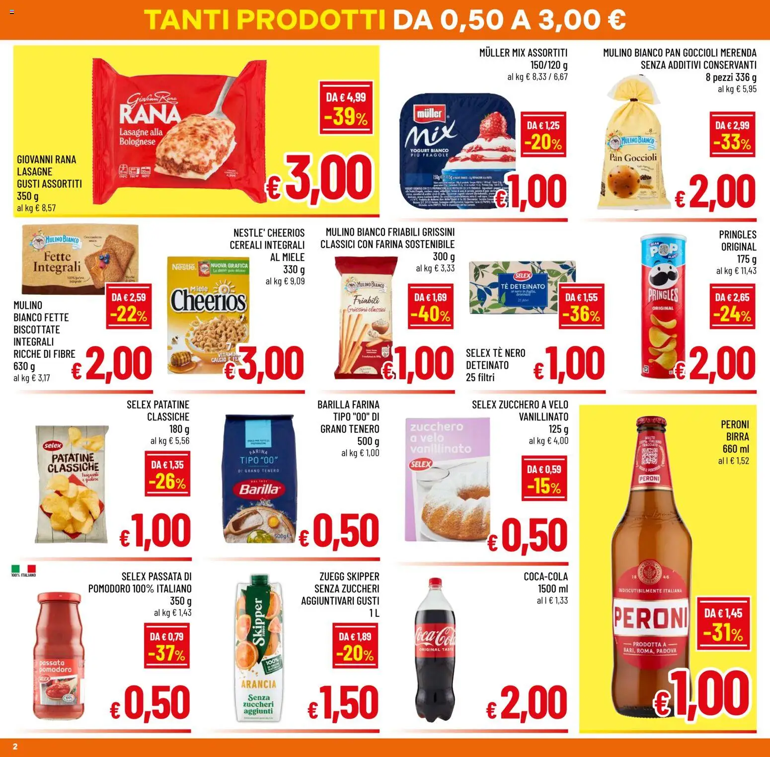 Volantino A&O del 28.01.2026 | Pagina: 2 | Prodotti: Yogurt, Fragole, Patatine, Grissini