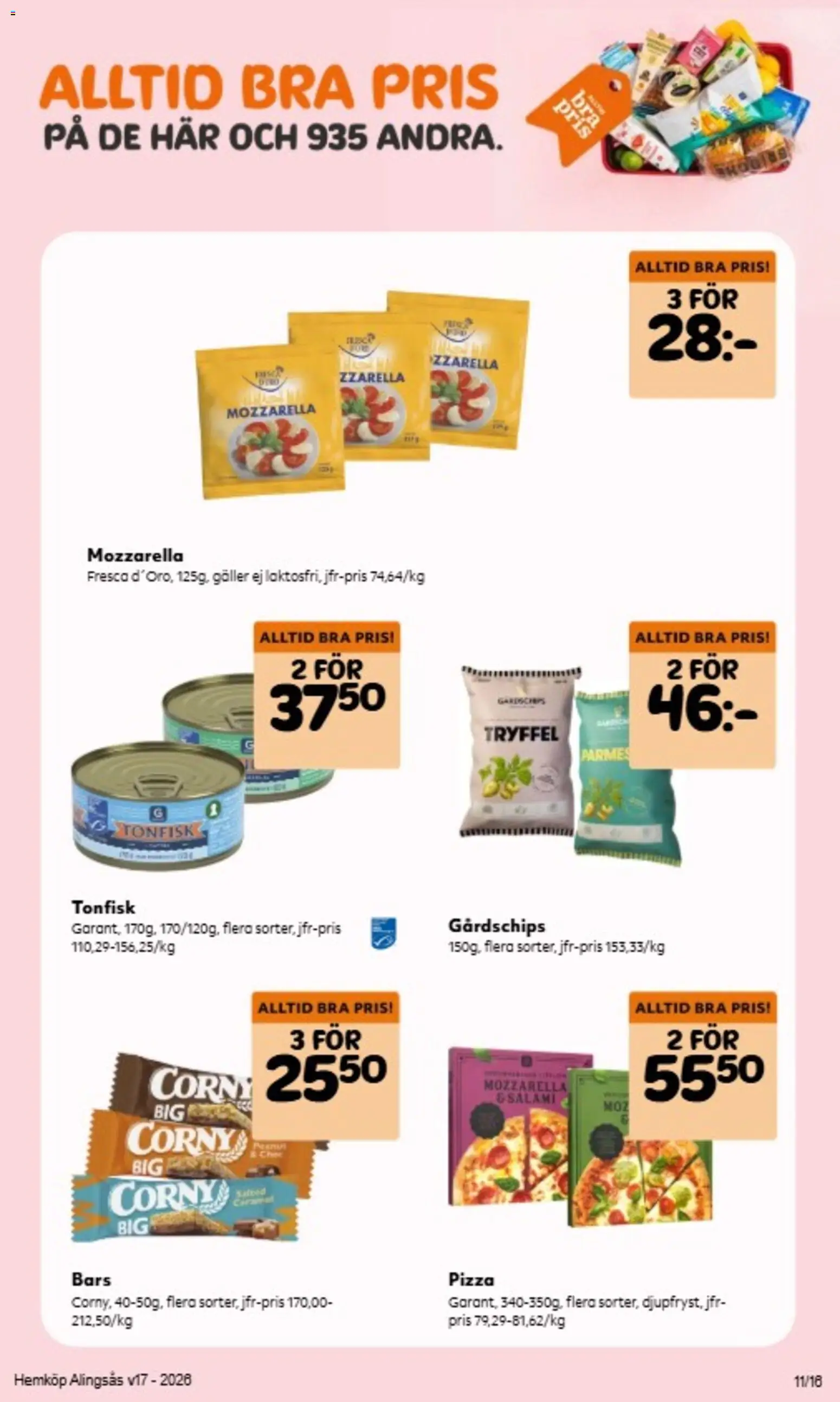 Hemköp reklamblad aktuell från 20.04.2026 | Sida: 7 | Produkter: Galler, Chips, Pizza, Tonfisk