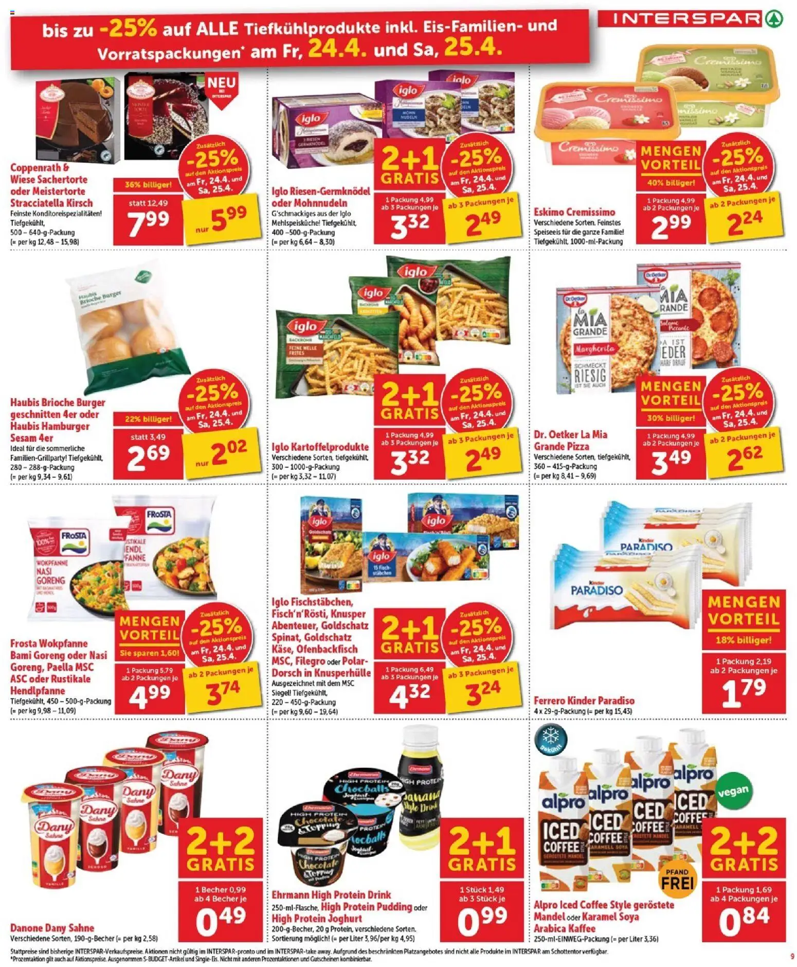 Interspar Flugblatt - Burgenland Nord gültig ab 23.04.2026 | Seite: 9 | Produkte: Joghurt, Kaffee, Fisch, Nudeln