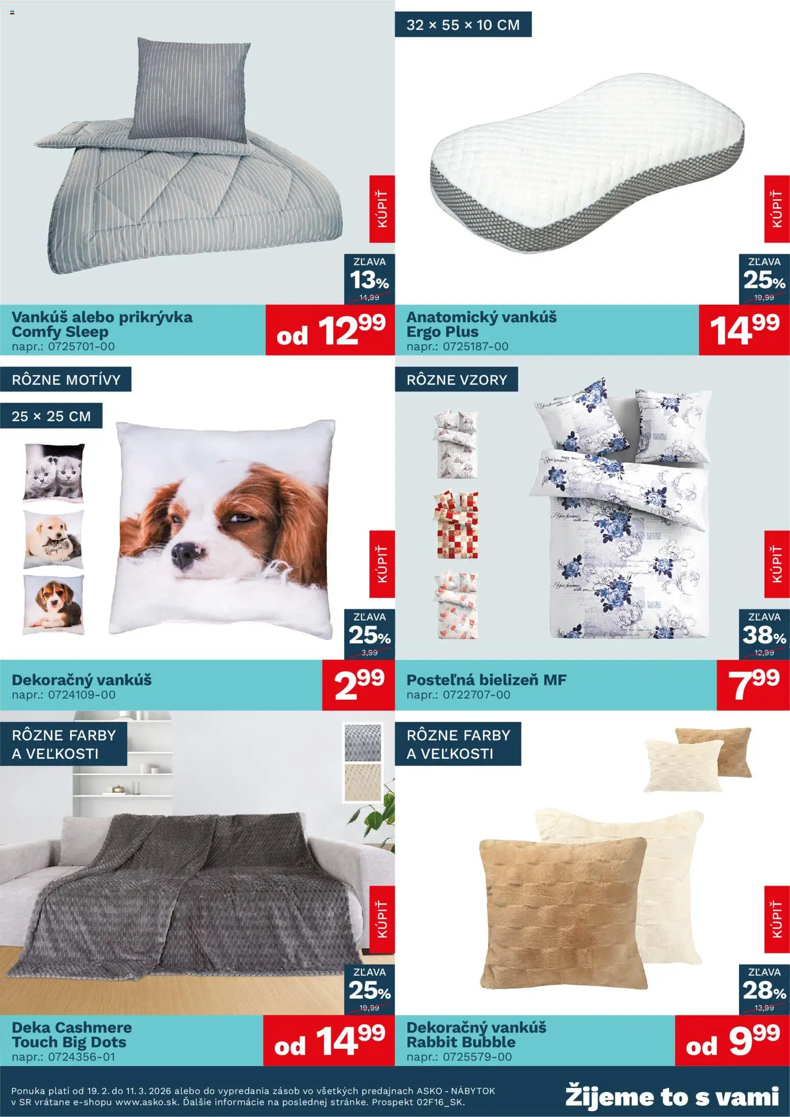 Nové ASKO nábytok akcie – leták je platný od 01.03.2026 | Strana: 3 | Produkty: Nábytok, Vankúš, Prikrývka