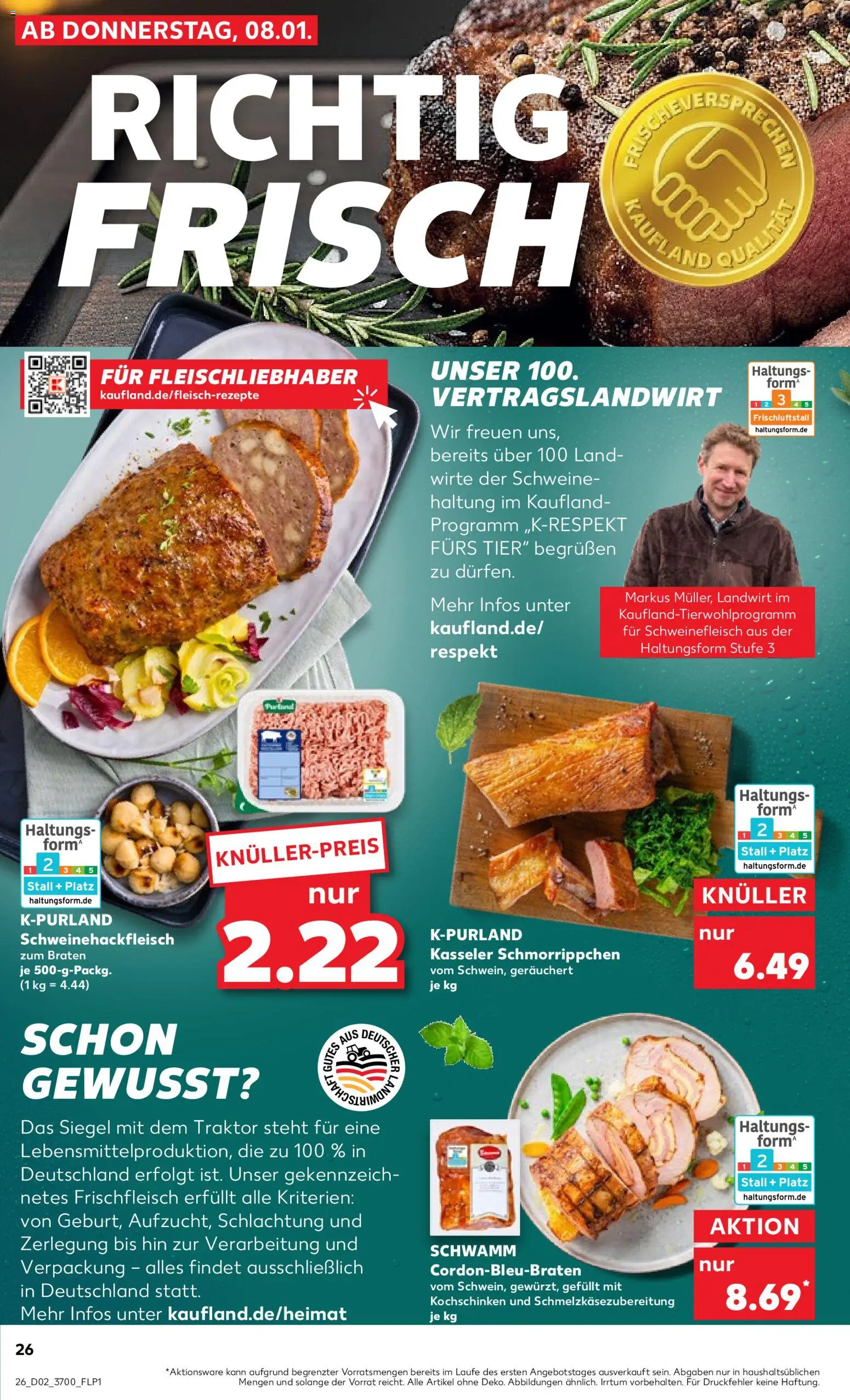 Kaufland prospekt Rostock	 – gültig ab 08.01.2026 | Seite: 26 | Produkte: Schweinefleisch