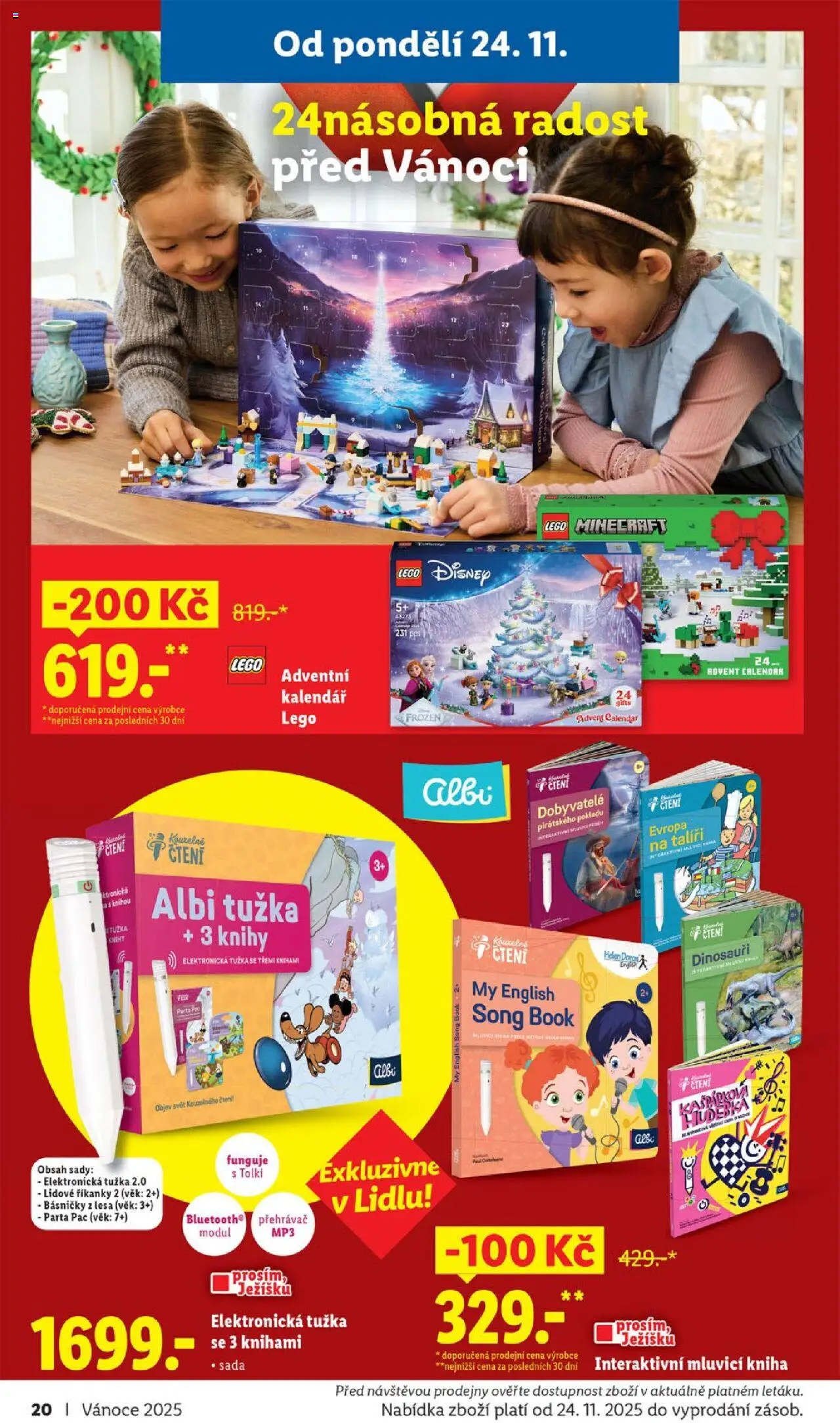 Lidl leták - Veselé Vánoce od 20.10.2025 | Strana: 20 | Produkty: LEGO, Adventní kalendář, Přehrávač, Tužka