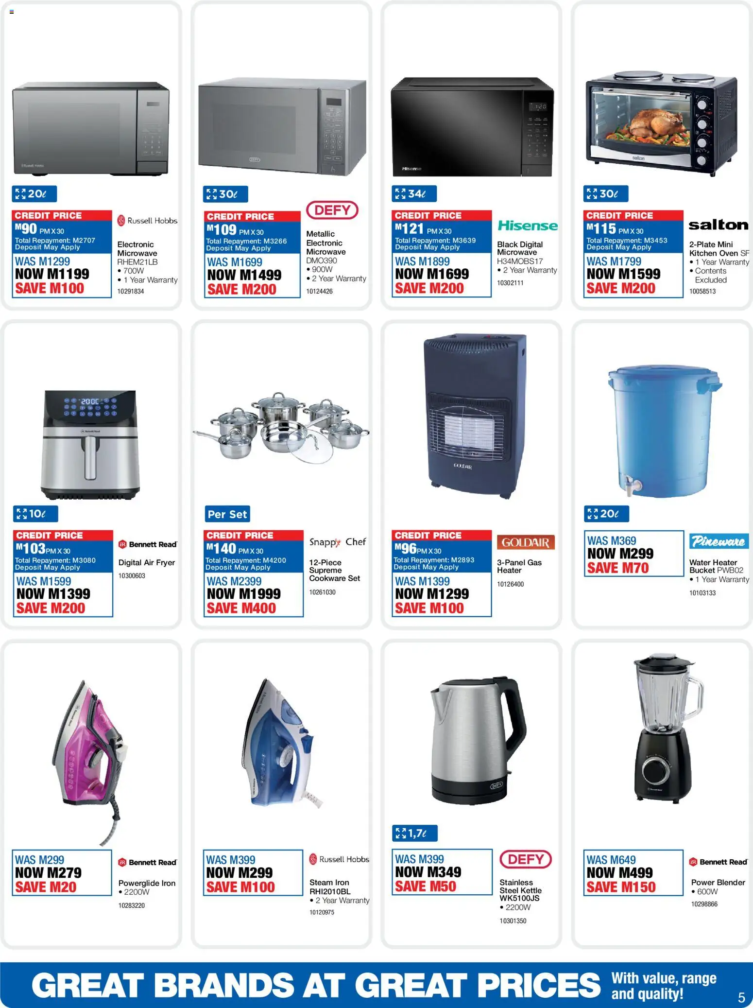 New OK Furniture catalogue – valid from 13.04.2026 | Page: 5 | Products: Kettle, Microwave, Air fryer, Heater