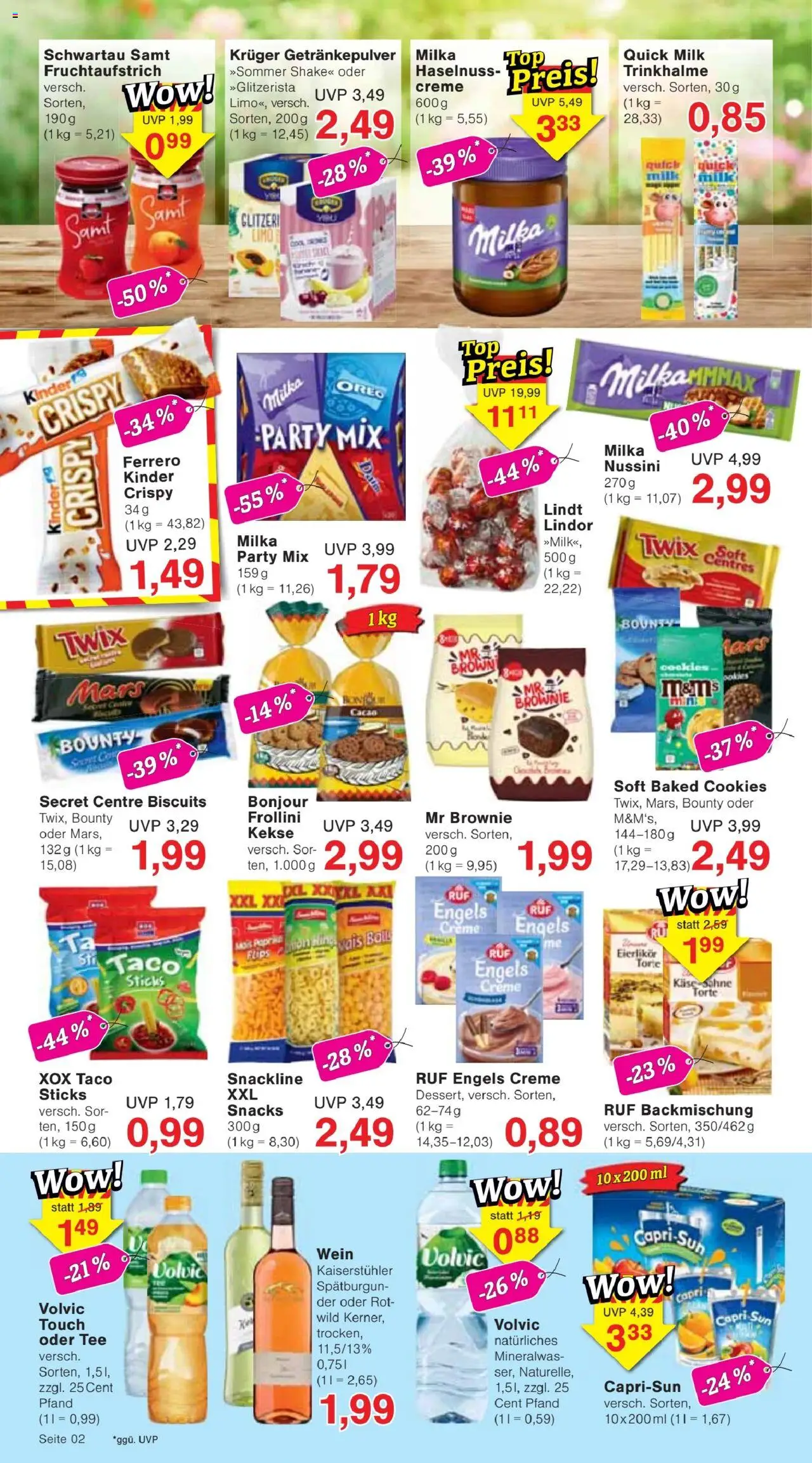 Jawoll Prospekt - gültig ab dem 23.06.2025 | Seite: 2 | Produkte: M&M's, Wein, Volvic, Kekse