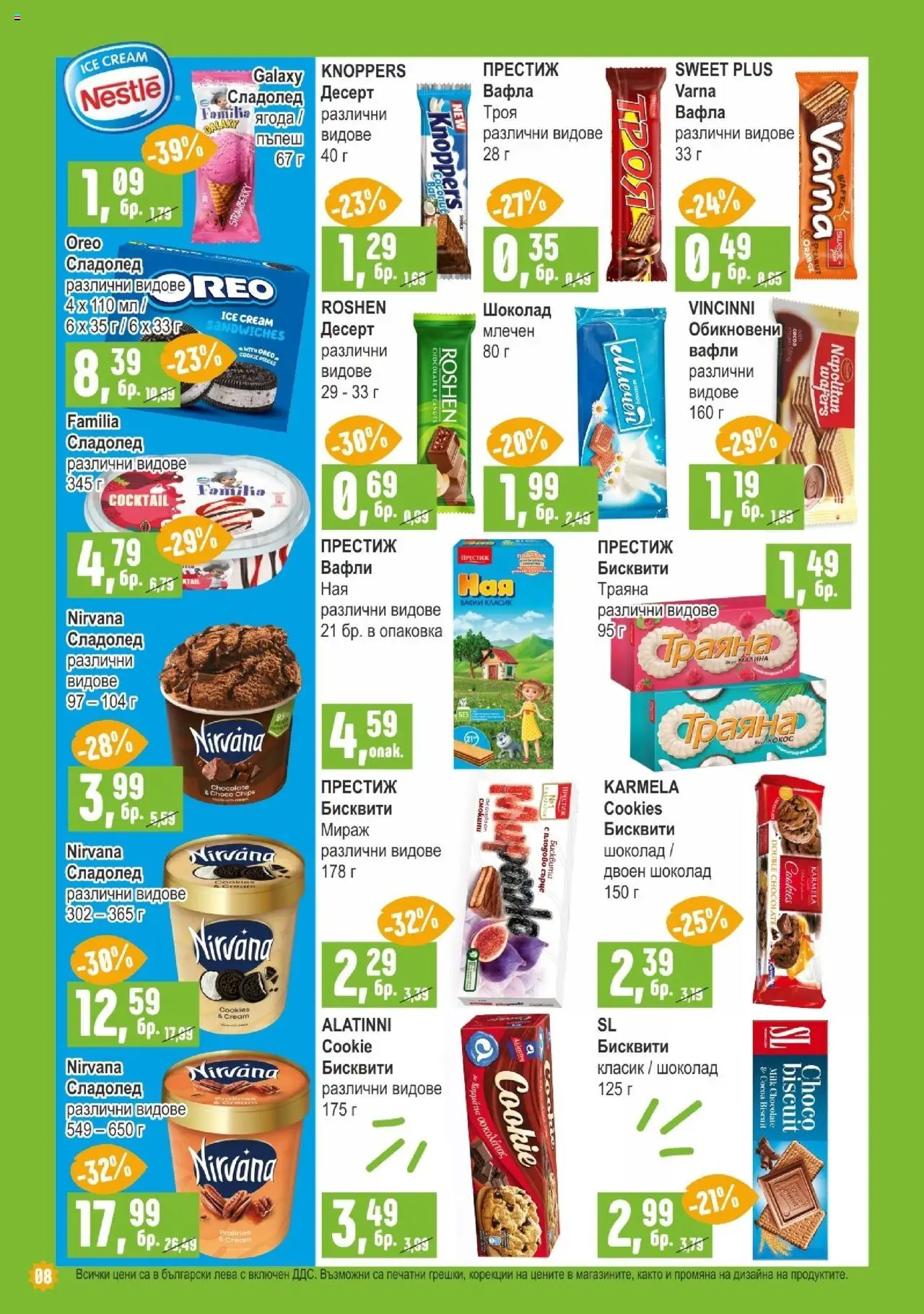  | Страница: 8 | Продукти: Шоколад, Сладолед, Пъпеш, Вафла