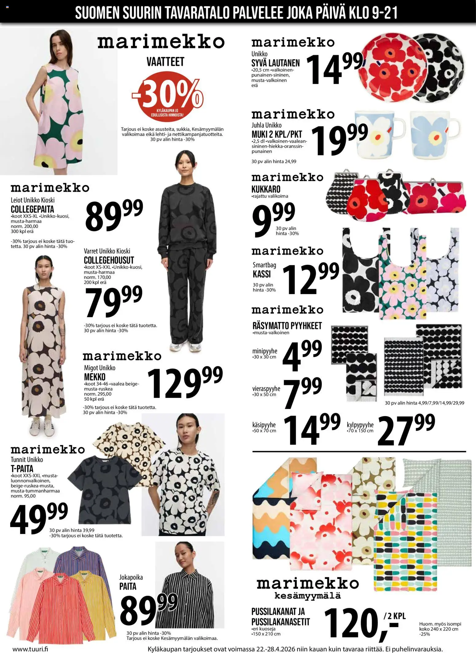 Tuuri tarjoukset – voimassa 22.04.2026 alkaen | Sivu: 2 | Tuotteet: Muki, Vaatteet, Mekko, Lautanen