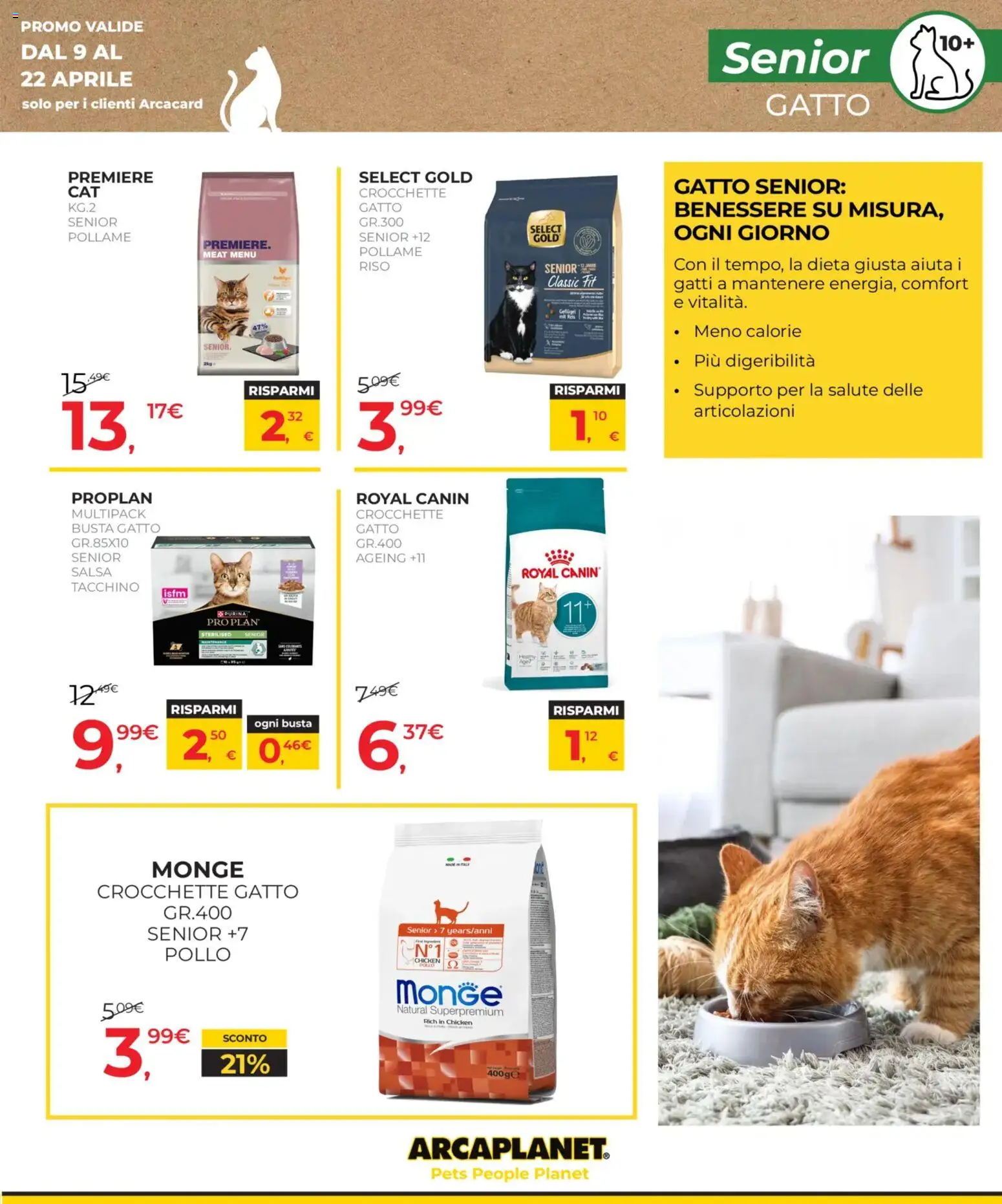 Volantino Arcaplanet del 09.04.2026 | Pagina: 11 | Prodotti: Salsa, Tacchino, Crocchette, Crocchette gatto
