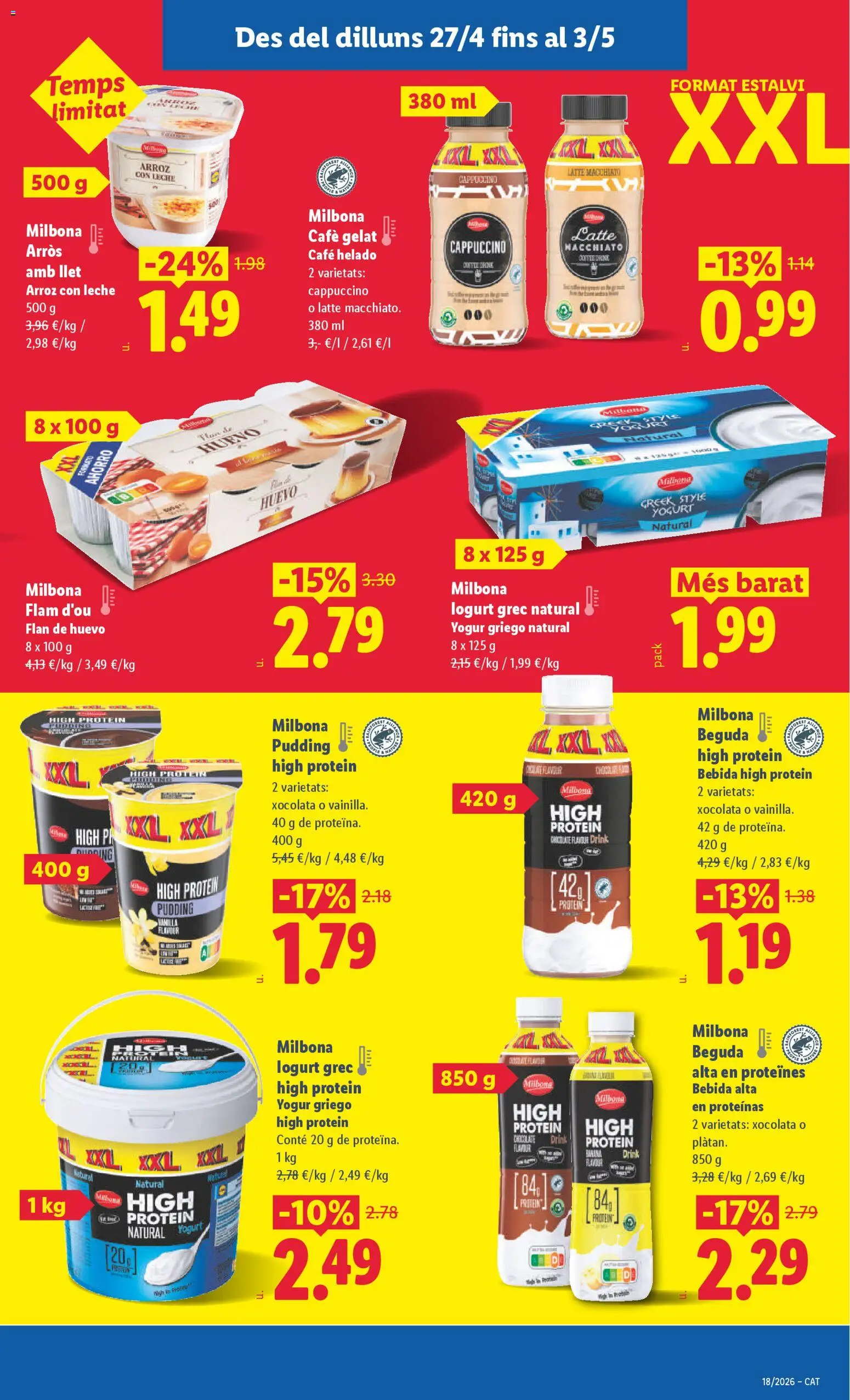 Lidl folleto │ válido desde el 27.04.2026 | Página: 35 | Productos: Leche, Yogur, Arroz, Helado