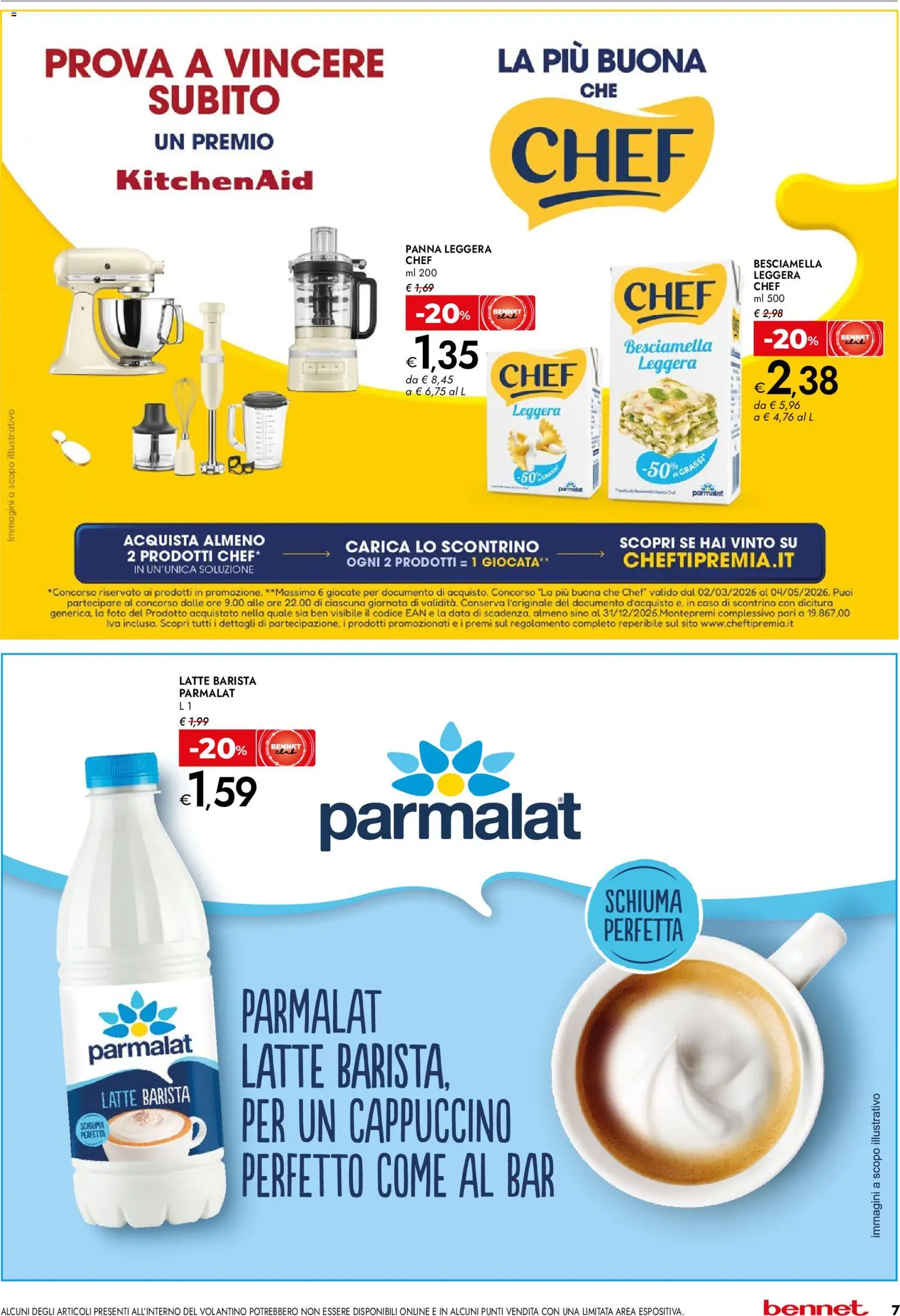Volantino bennet del 20.04.2026 | Pagina: 7 | Prodotti: Panna, Latte, Data, Besciamella