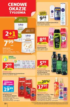 Auchan Gazetka - Pewność niskich cen Hipermarket od 24.07.2025 | Strona: 22 | Produkty: Kremowe mydło w płynie, Odżywka, Mydło, Antyperspirant