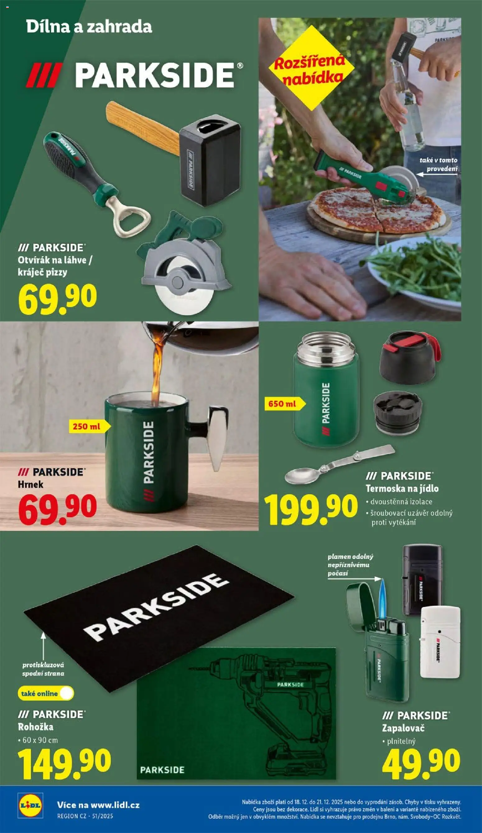Lidl leták - Spotřební zboží od 15.12.2025 | Strana: 22 | Produkty: Parkside, Pizza, Hrnek, Otvírák