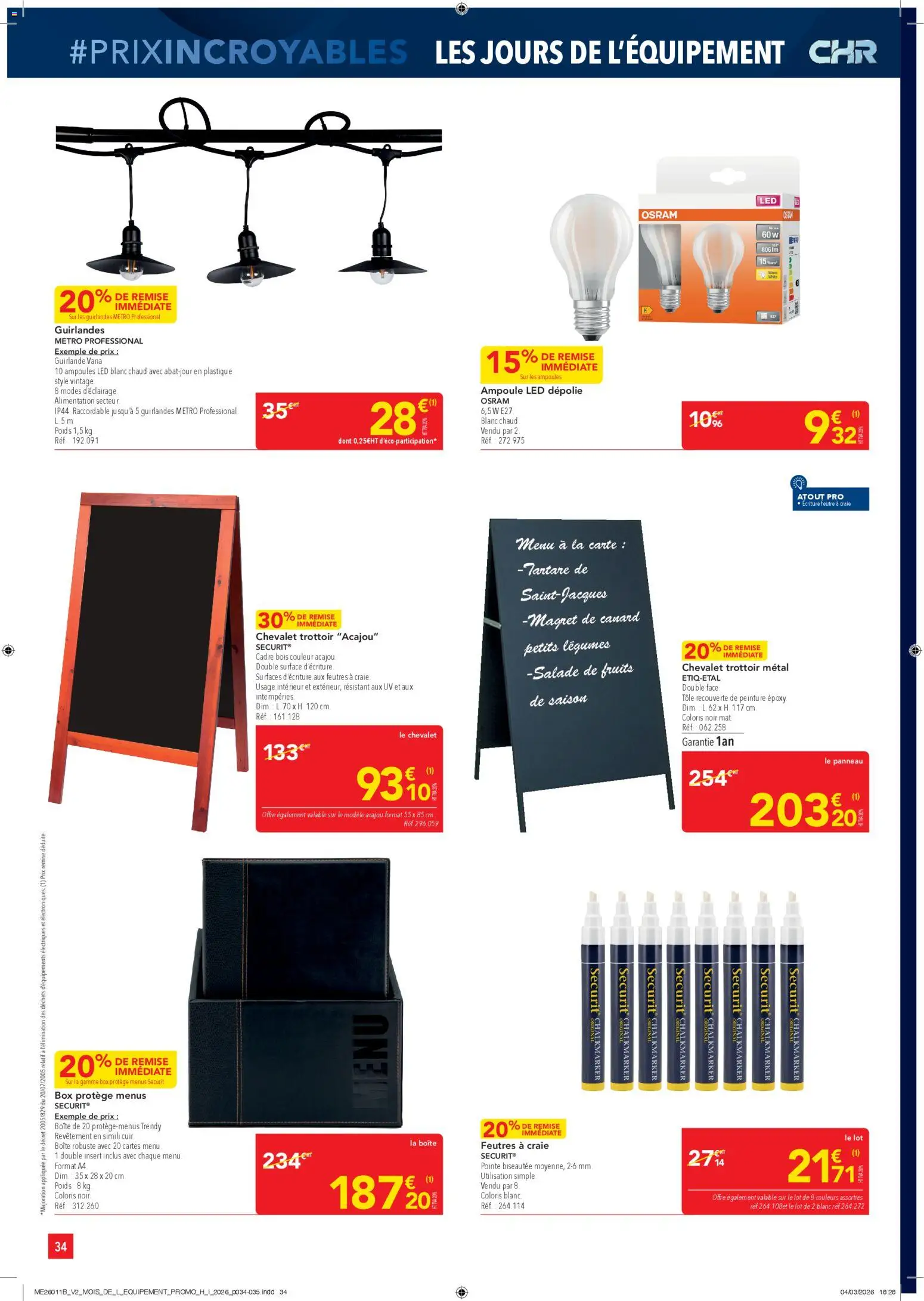 {H1} | Page: 34 | Produits: Salade, Magret de canard, Poids, Chevalet