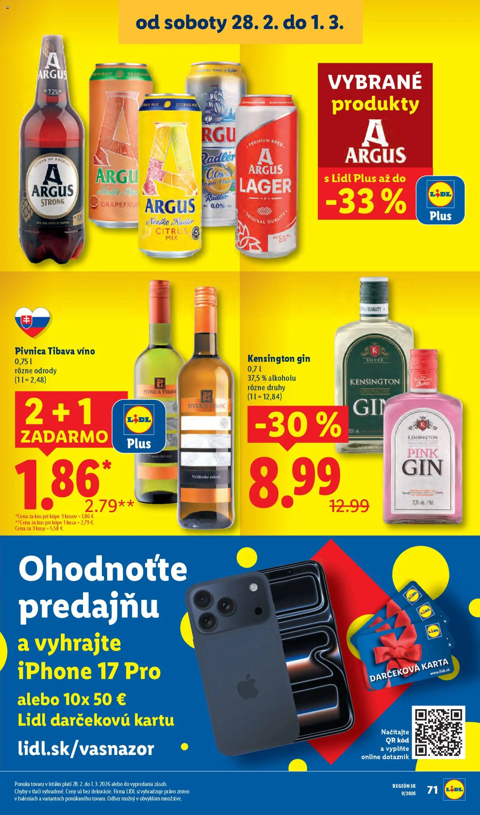Nové Lidl akcie – leták je platný od 26.02.2026 | Strana: 43 | Produkty: Víno, Radler, Iphone, Grapefruit