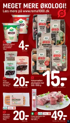 REMA 1000 økologiske grillpølser, REMA 1000 økologiske grillpølser 250 g gyldig fra 11.01.2026 | Side: 13