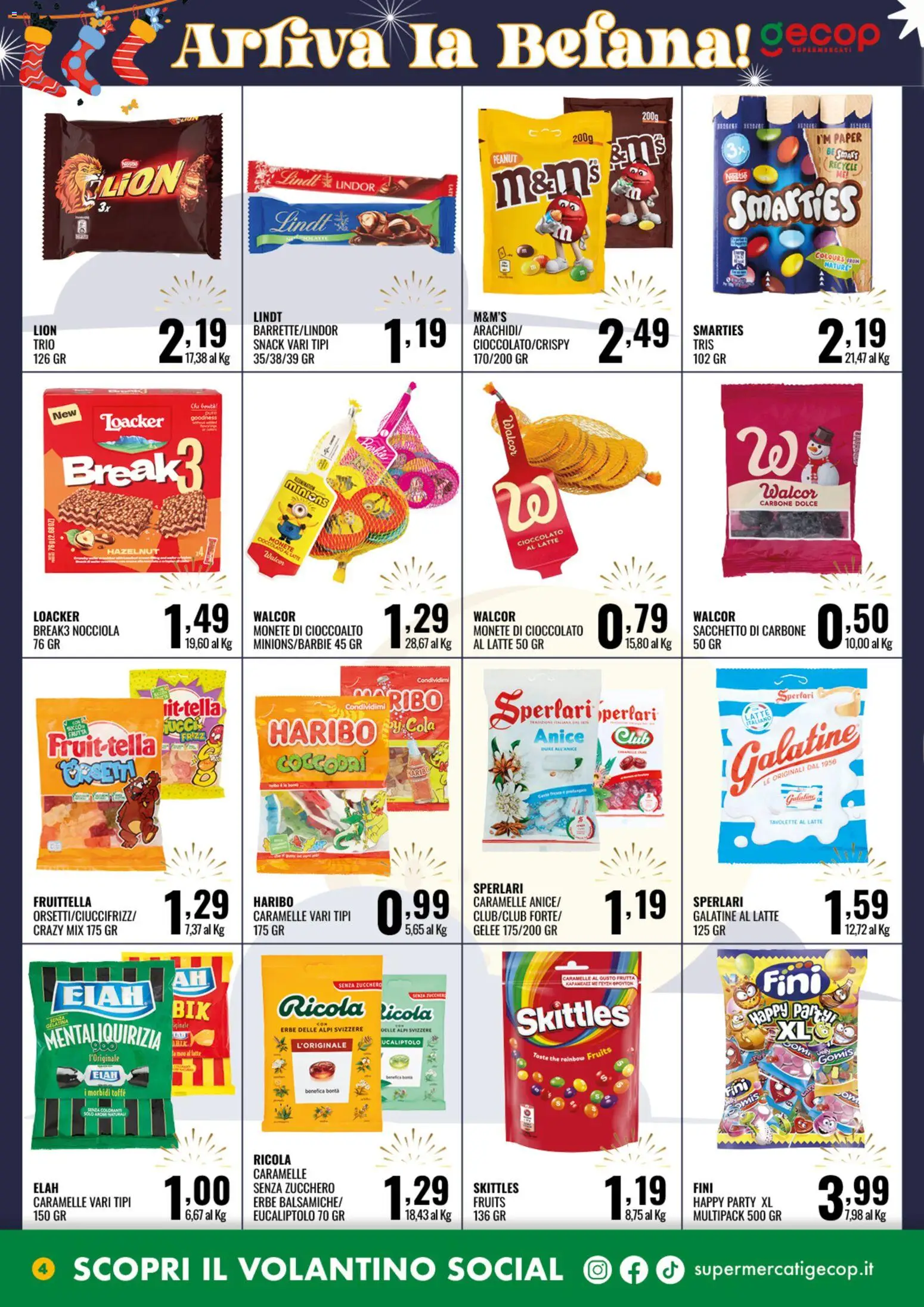 Volantino GECOP del 27.12.2025 | Pagina: 4 | Prodotti: Cioccolato, Caramelle, Zucchero, Latte