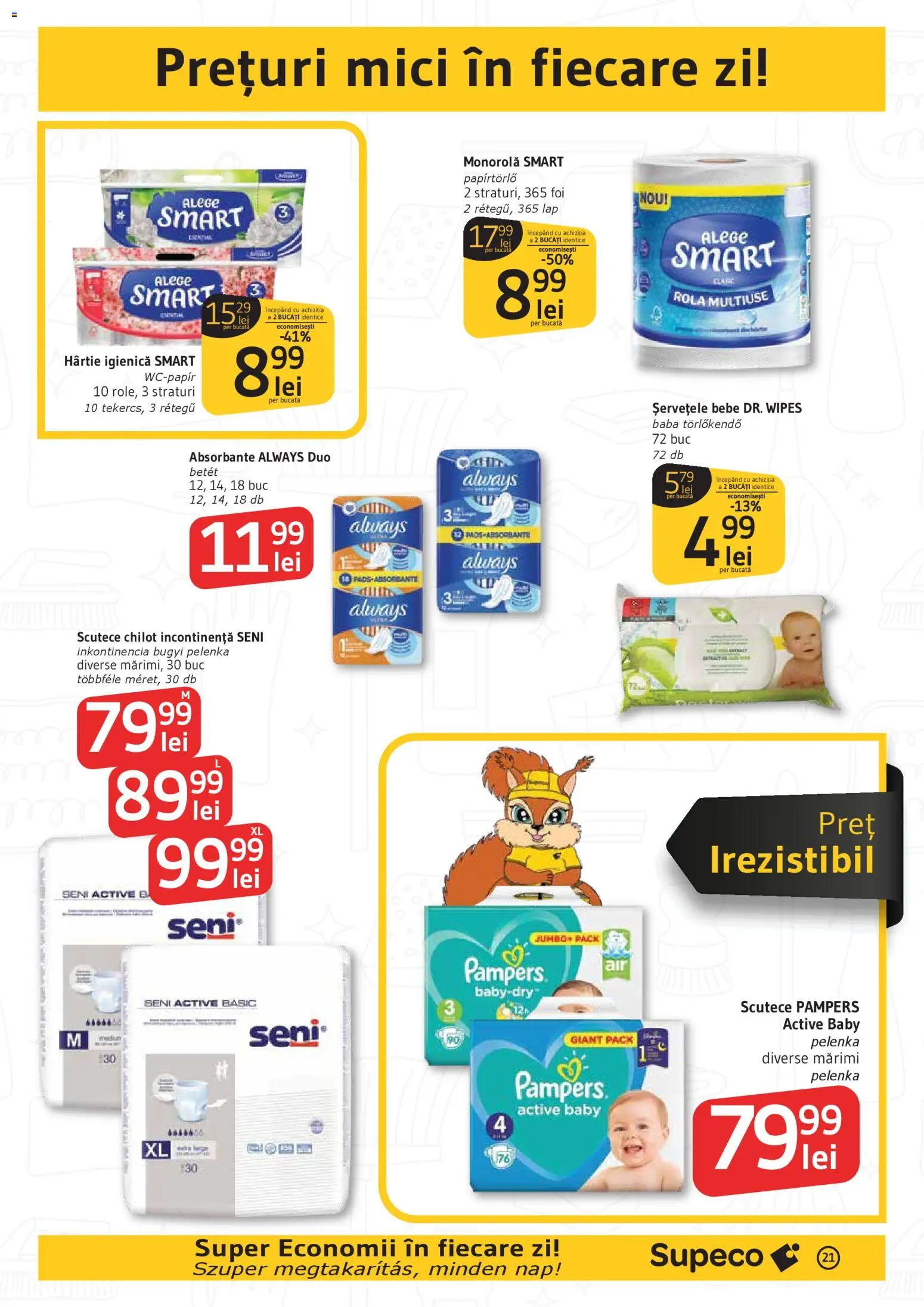 Noul catalog Supeco – valabil de la 19.03.2026 | Pagină: 21 | Produse: Mici, Absorbante, Scutece