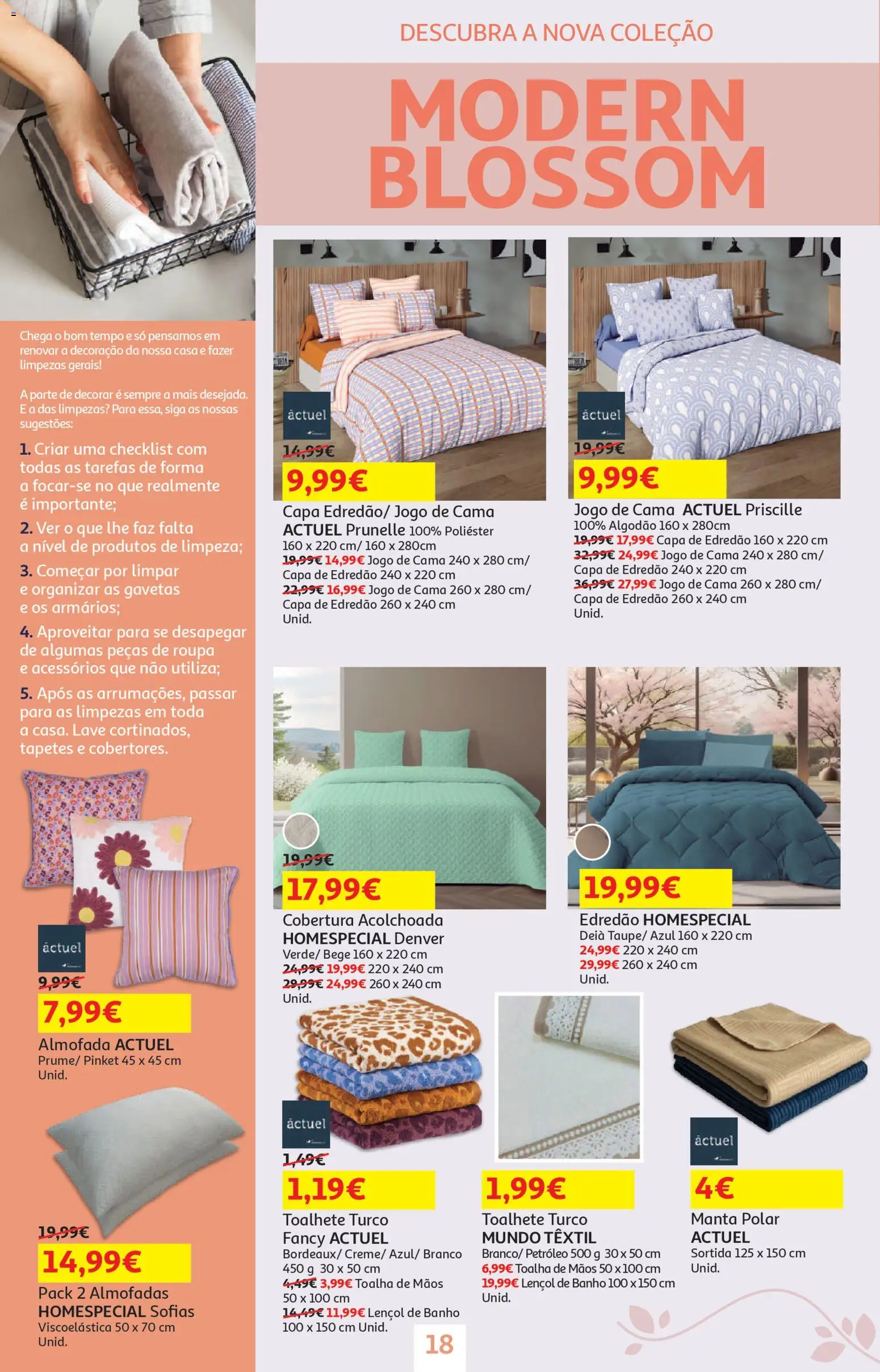 Auchan - Páscoa │ válido de 13.03.2026 | Página: 18 | Produtos: Algodão, Jogo de cama, Lençol, Banho