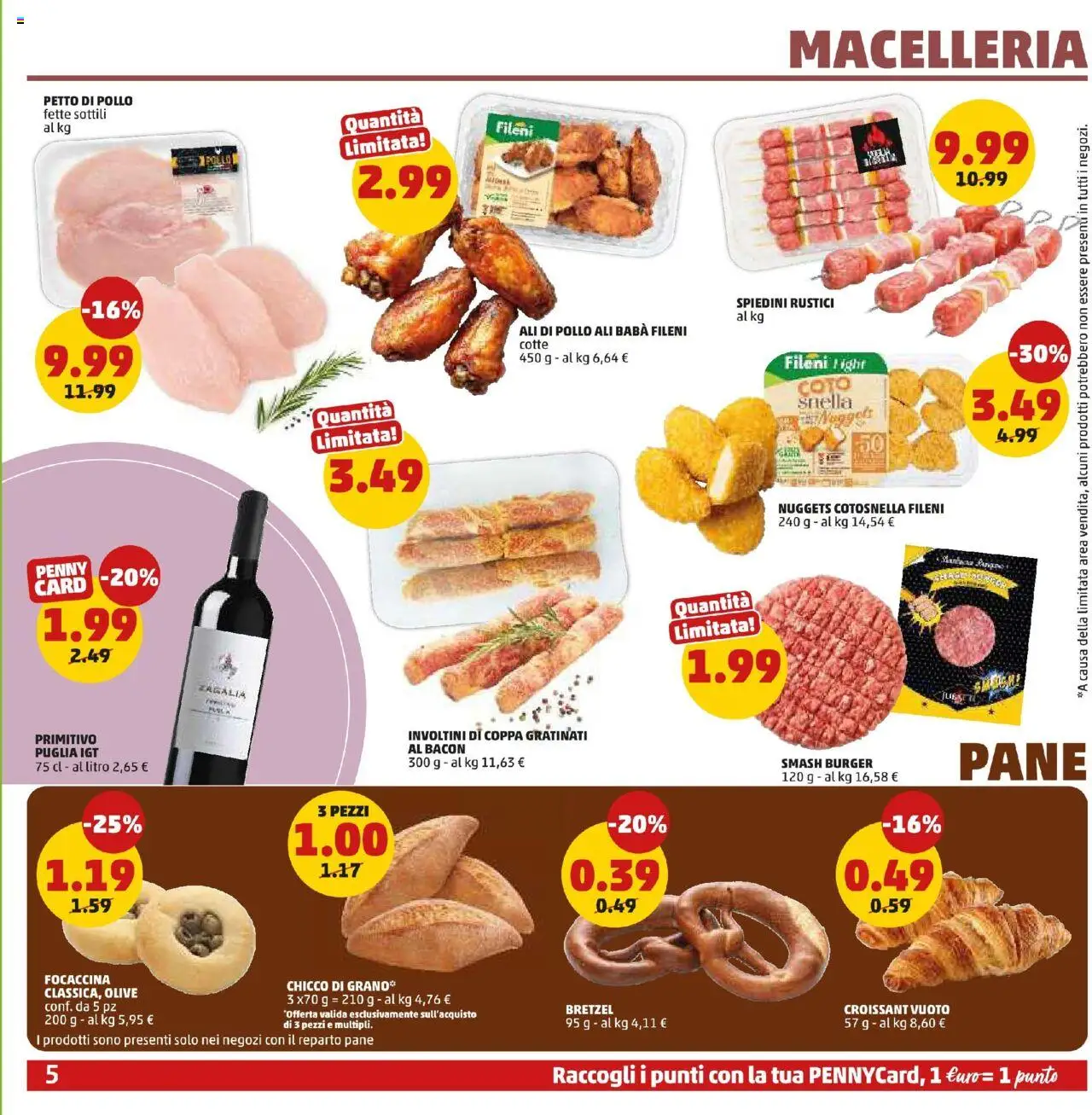 Volantino PENNY del 25.09.2025 | Pagina: 5 | Prodotti: Petto di Pollo, Olive, Croissant, Spiedini