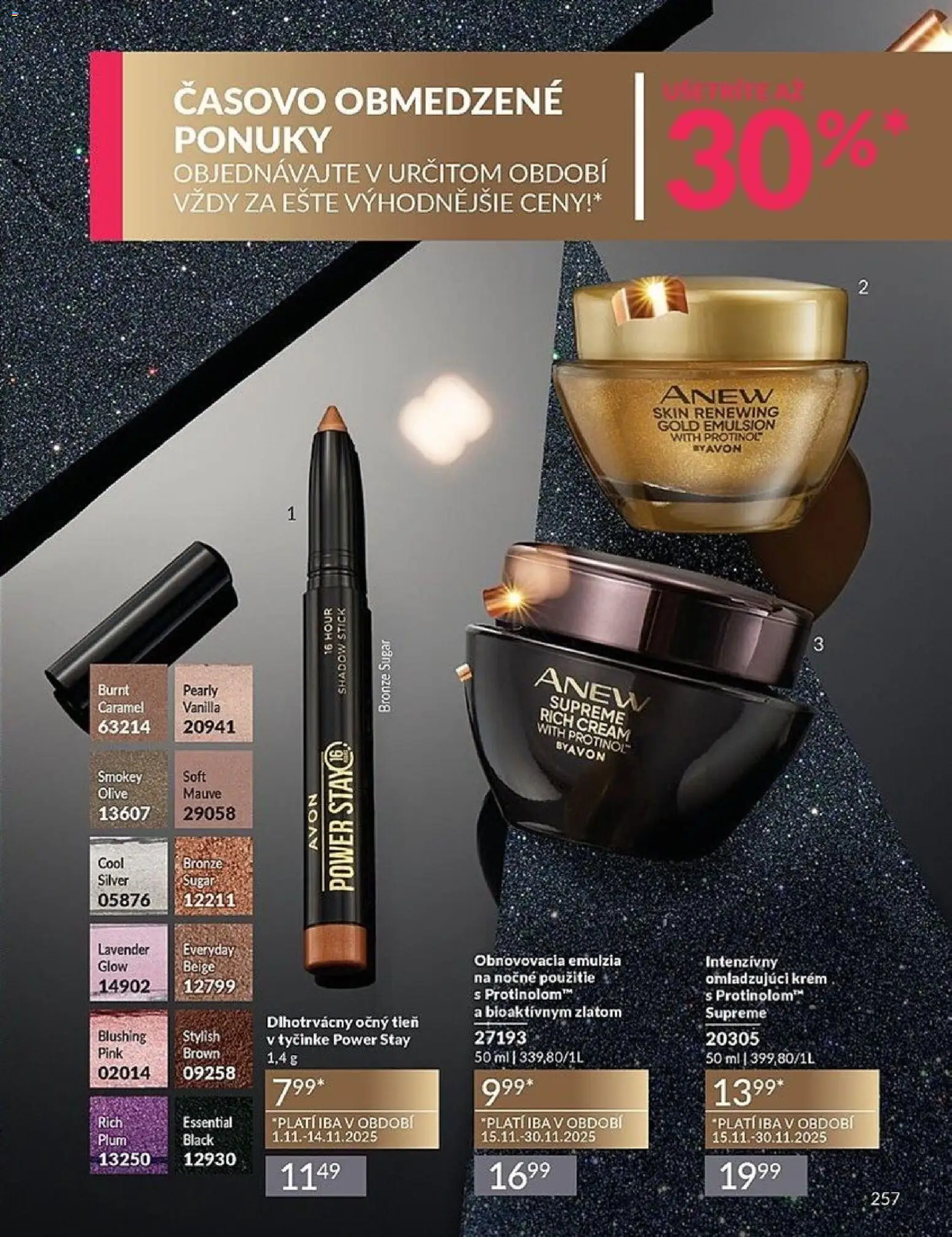 Nové Avon akcie – leták je platný od 01.11.2025 | Strana: 257 | Produkty: Krém