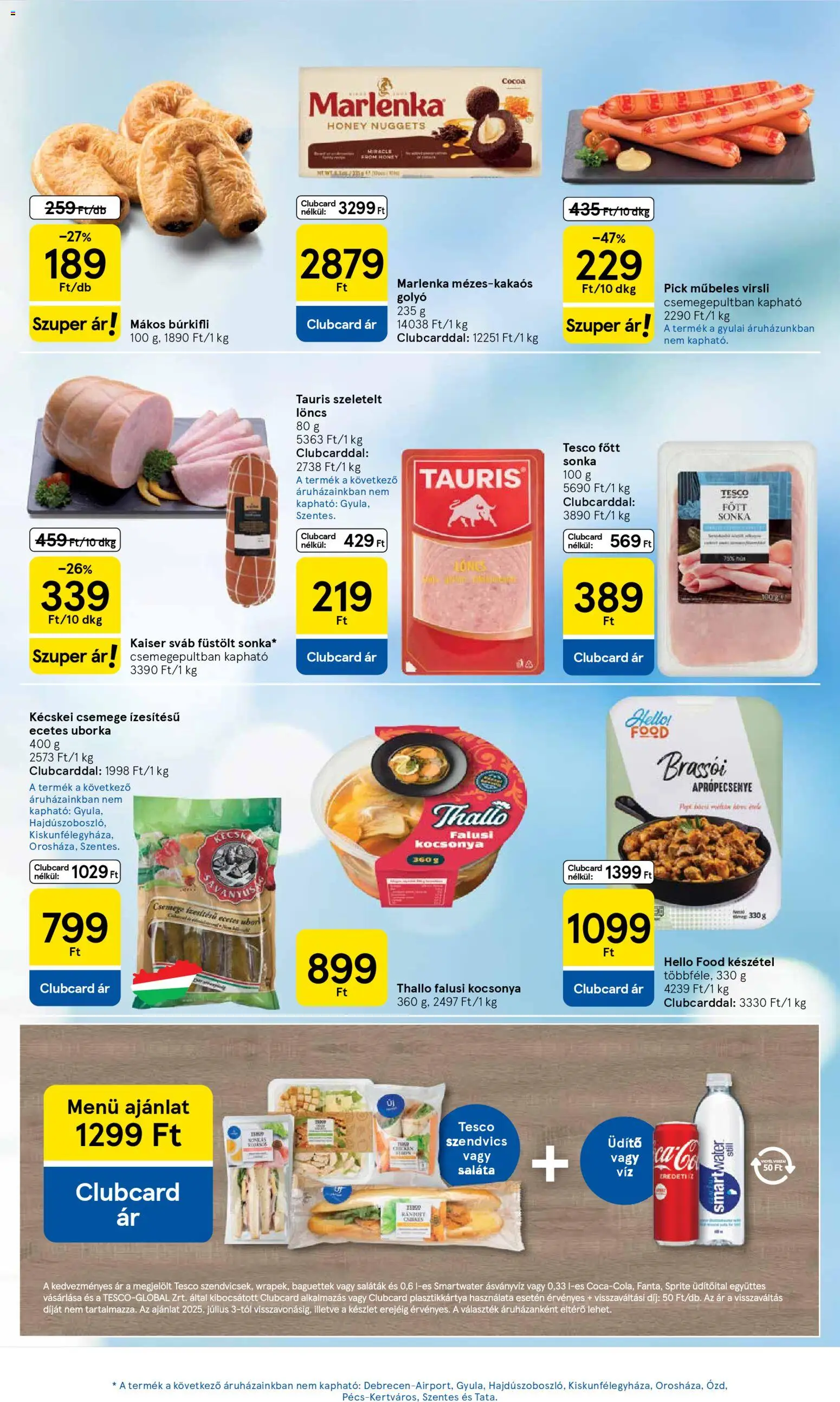 Tesco akciós ujság - amely érvényes a következő dátumtól: 26.02.2026 | Oldal: 13 | Termékek: Virsli, Ásványvíz, Uborka, Készétel