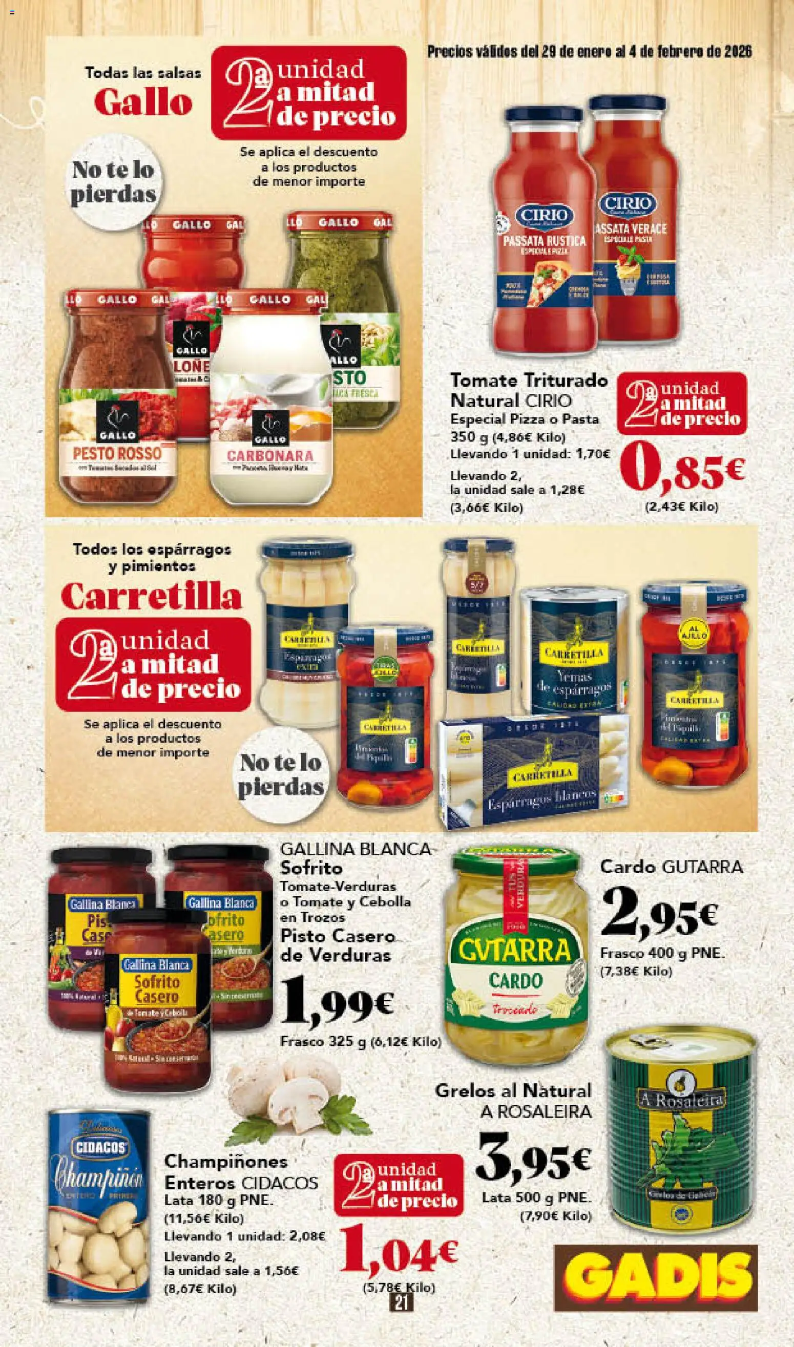 Gadis - folleto │ válido desde el 29.01.2026 | Página: 21 | Productos: Pizza, Νερό καρύδας, Παγωμένο τσάι, Tomate triturado