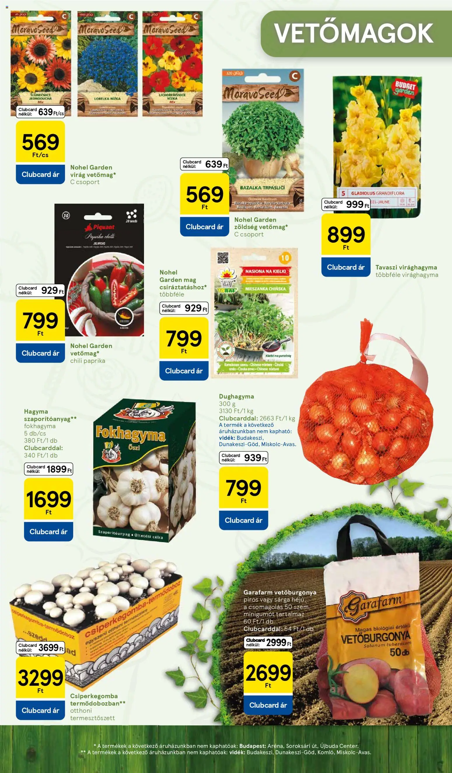 Tesco akciós ujság - amely érvényes a következő dátumtól: 04.03.2026 | Oldal: 3 | Termékek: Fokhagyma, Csiperkegomba, Vetőmag, Zöldség