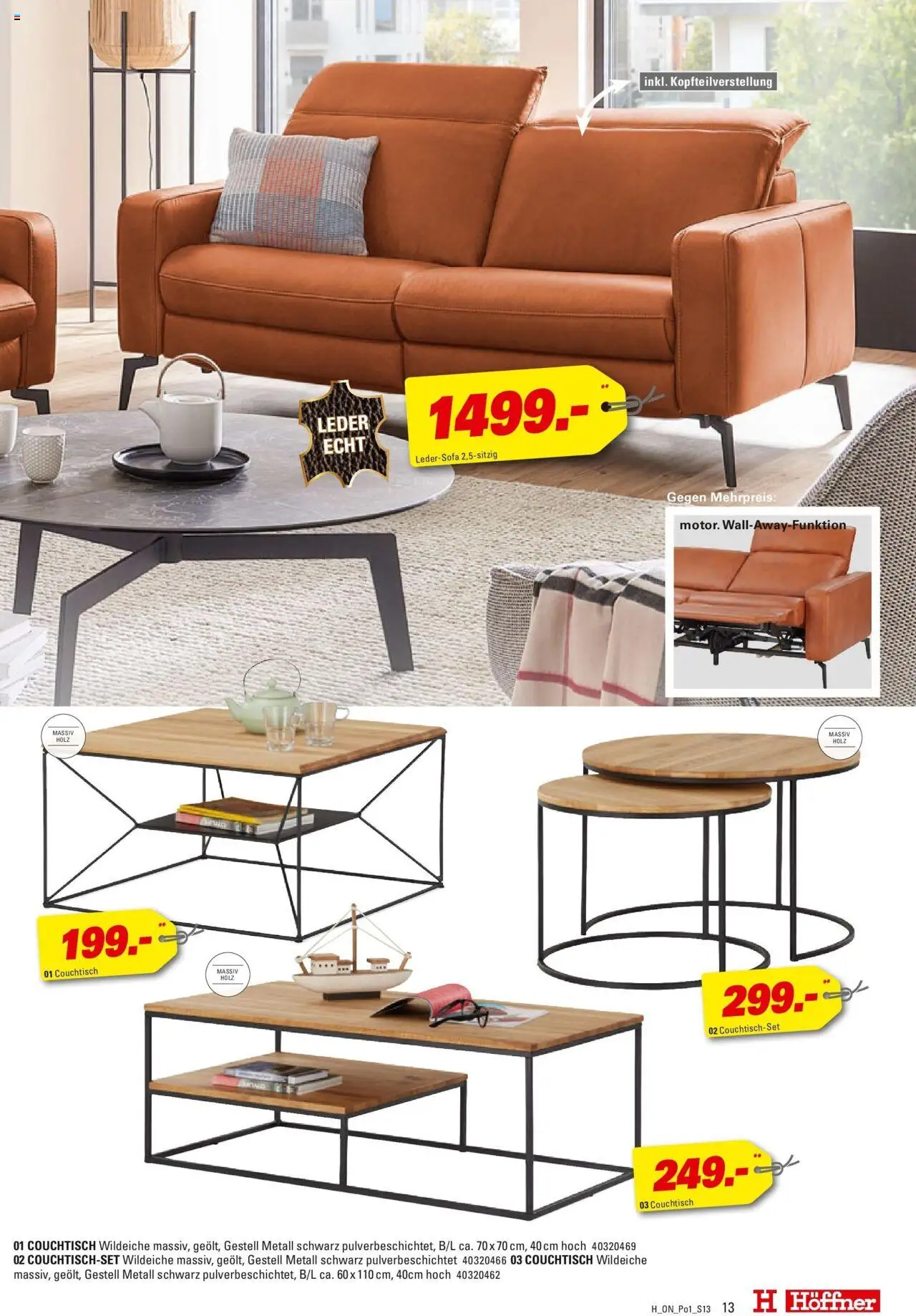Höffner - Polster Spezial - gültig ab dem 03.06.2025 | Seite: 13 | Produkte: Ledersofa, Couchtisch