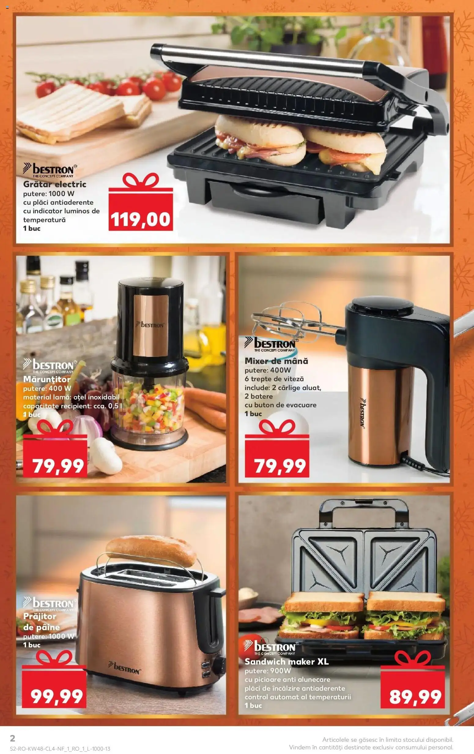 Noul catalog Kaufland – valabil de la 26.11.2025 | Pagină: 2 | Produse: Grill, Mixer, Toaster, Grătar