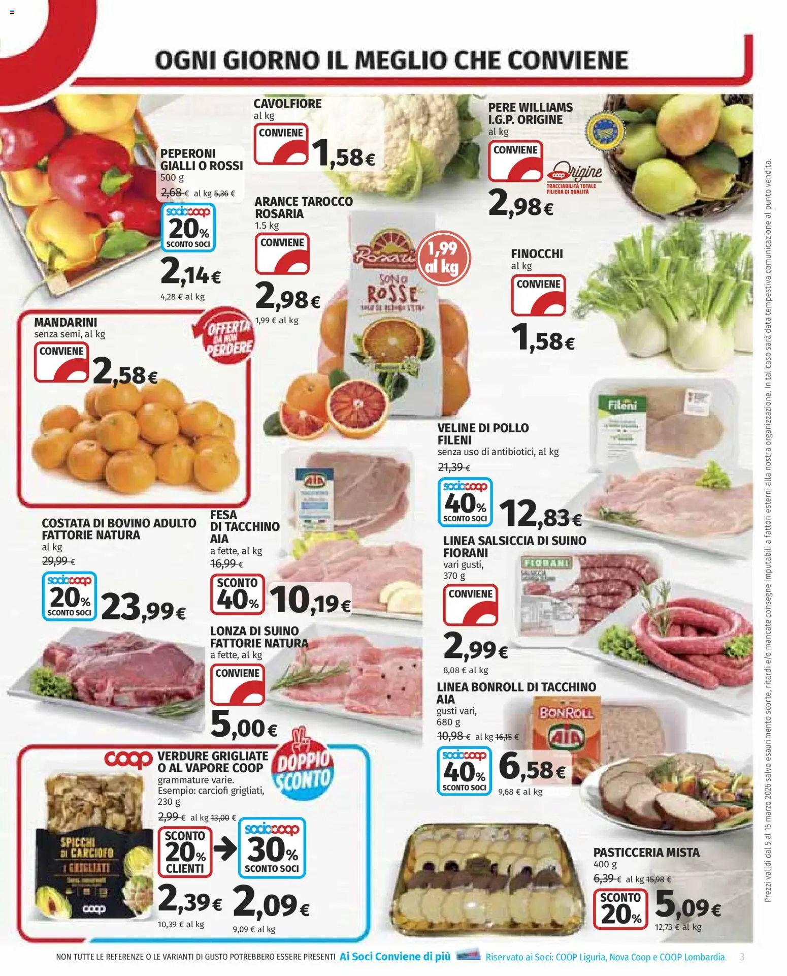 Volantino COOP del 05.03.2026 | Pagina: 3 | Prodotti: Arance, Peperoni, Carciofi, Cavolfiore