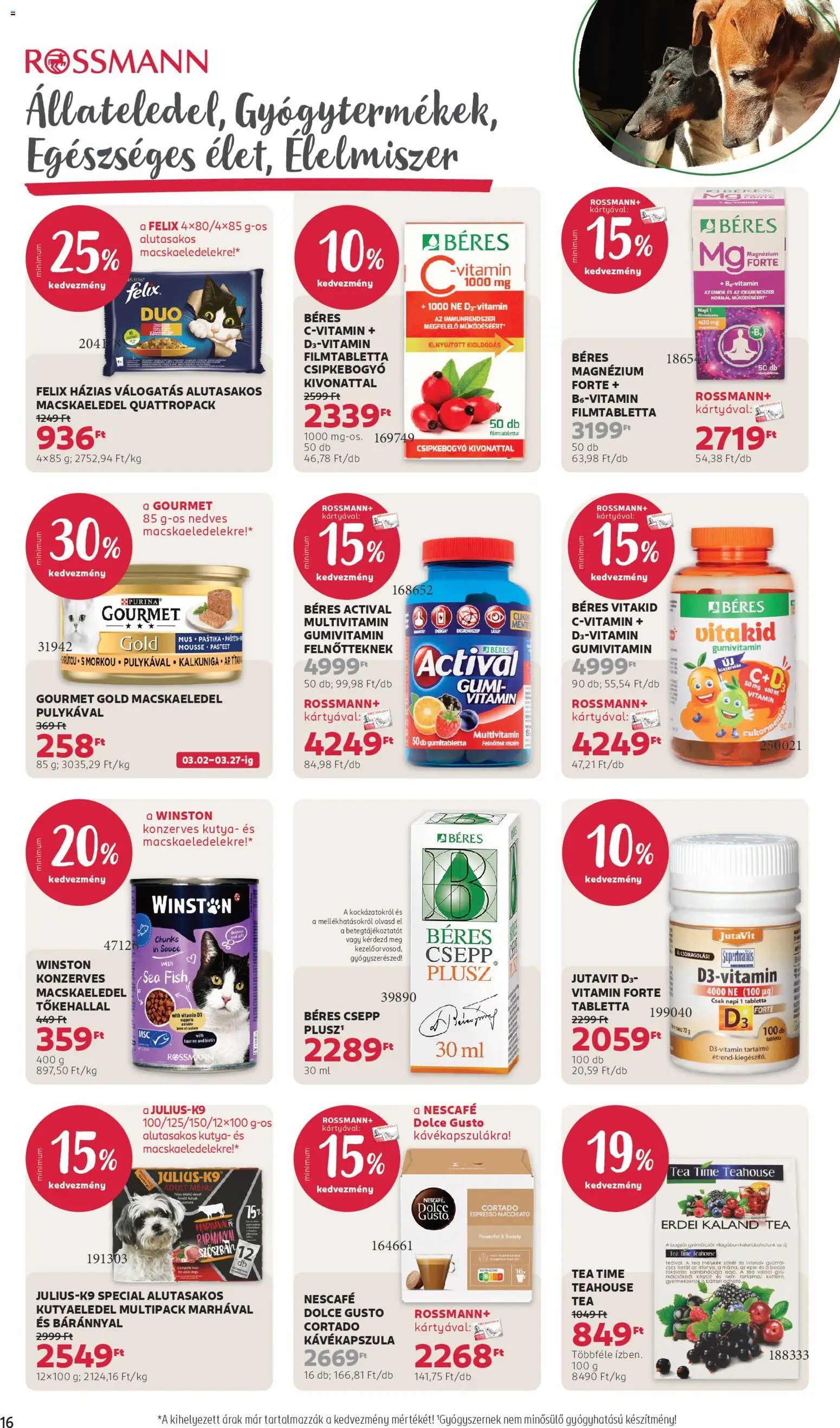 Rossmann akciós ujság - amely érvényes a következő dátumtól: 16.03.2026 | Oldal: 18 | Termékek: Dolce Gusto, Macskaeledel, Tea, Eper