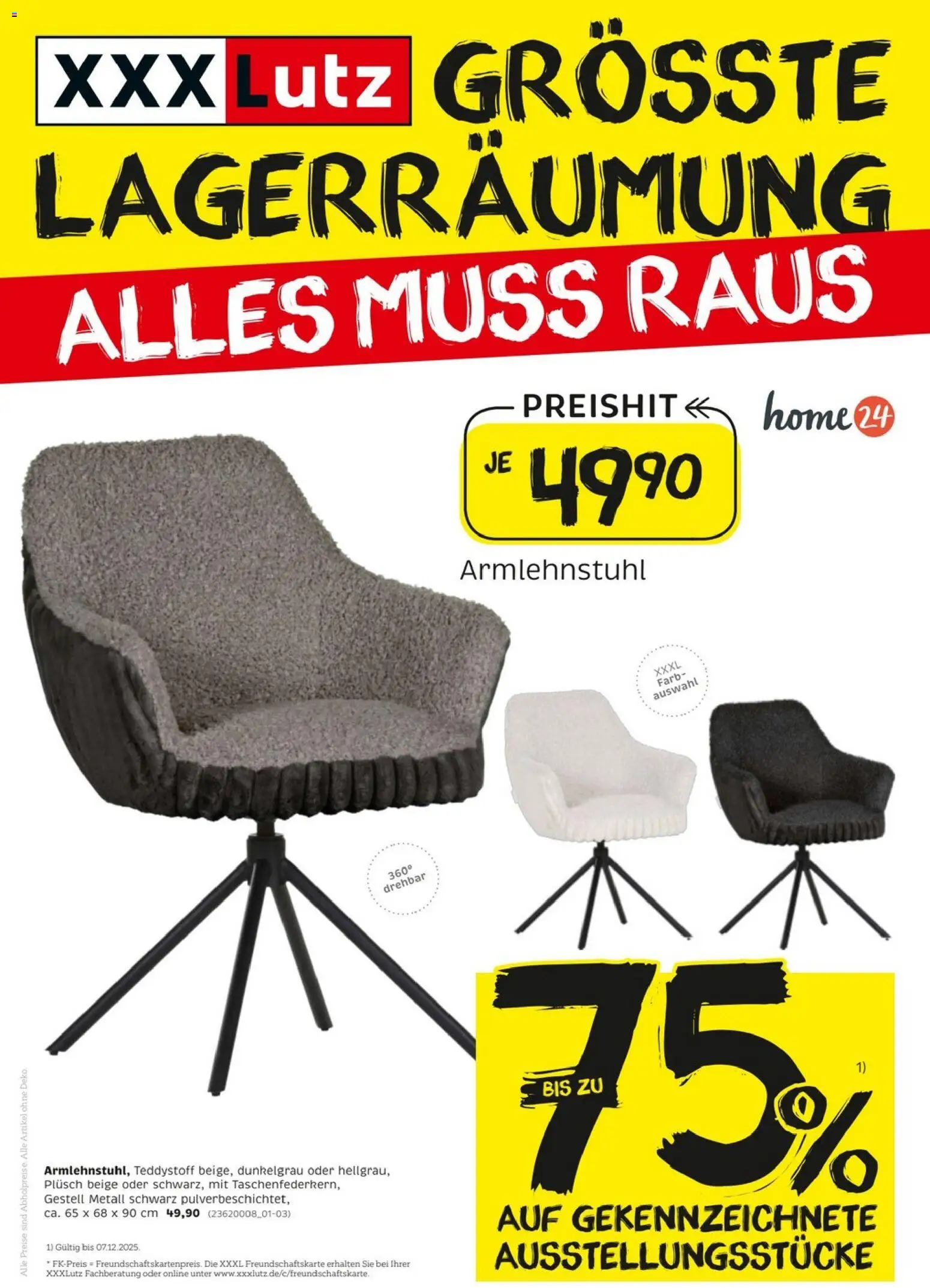 XXXL Lutz - Größte Lagerräumungsverkauf – gültig ab 23.11.2025 | Seite: 1