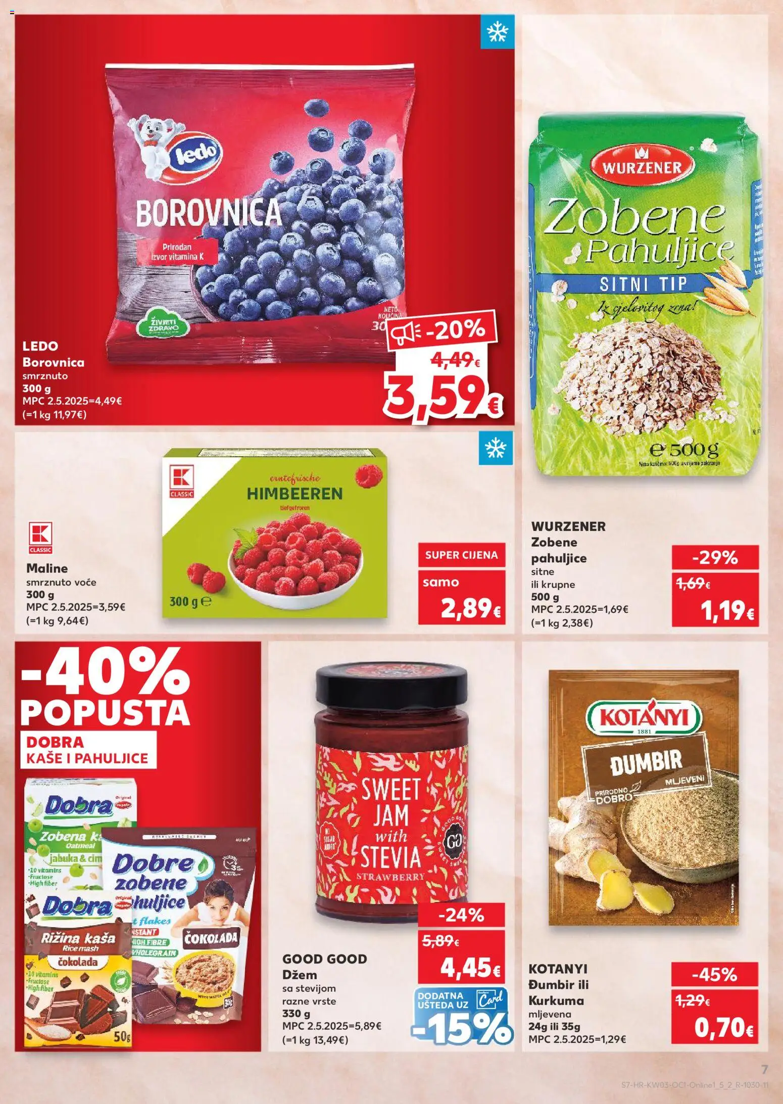 Kaufland katalog | vrijedi od 14.01.2026 | Stranica: 7 | Proizvodi: Ledo, Maline, Smrznuto voće, Đumbir