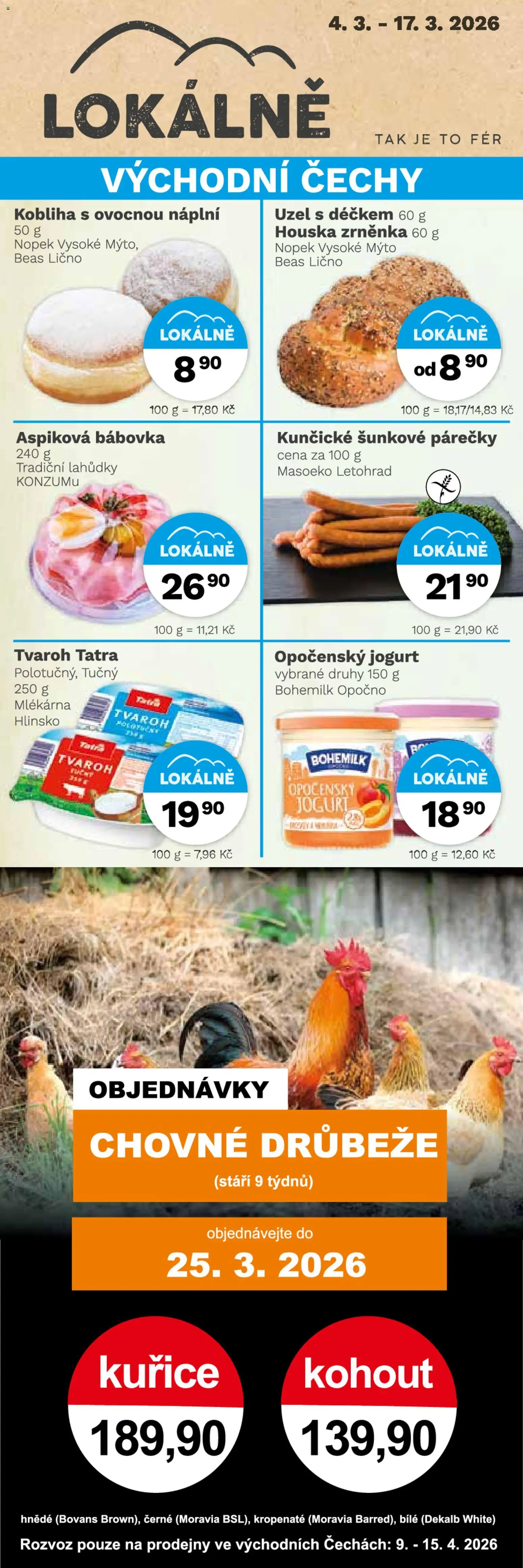 Konzum leták od 04.03.2026 | Strana: 2 | Produkty: Opočenský jogurt, Jogurt, Tvaroh, Bábovka