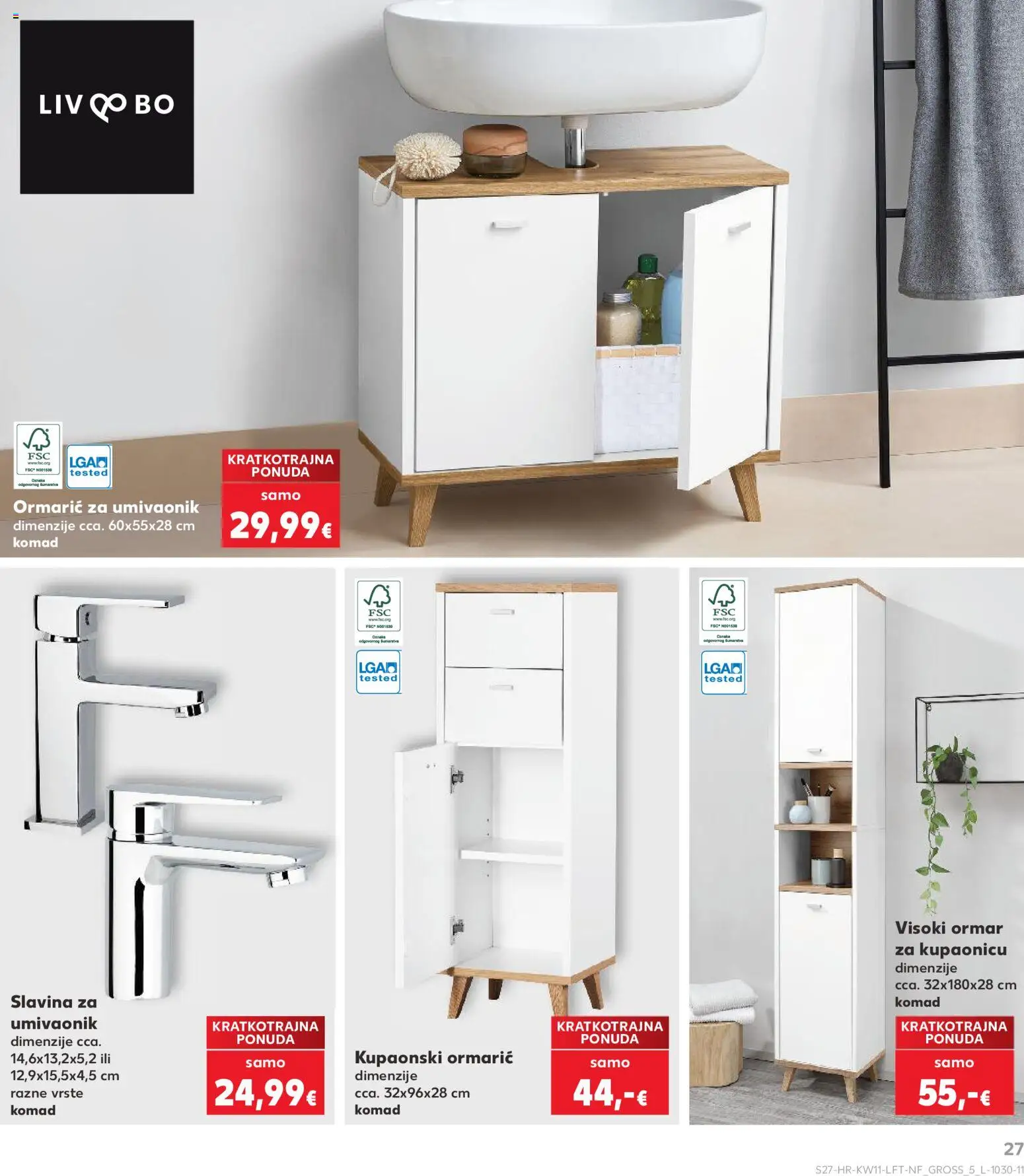 Kaufland katalog | vrijedi od 11.03.2026 | Stranica: 27 | Proizvodi: Ormar, Umivaonik
