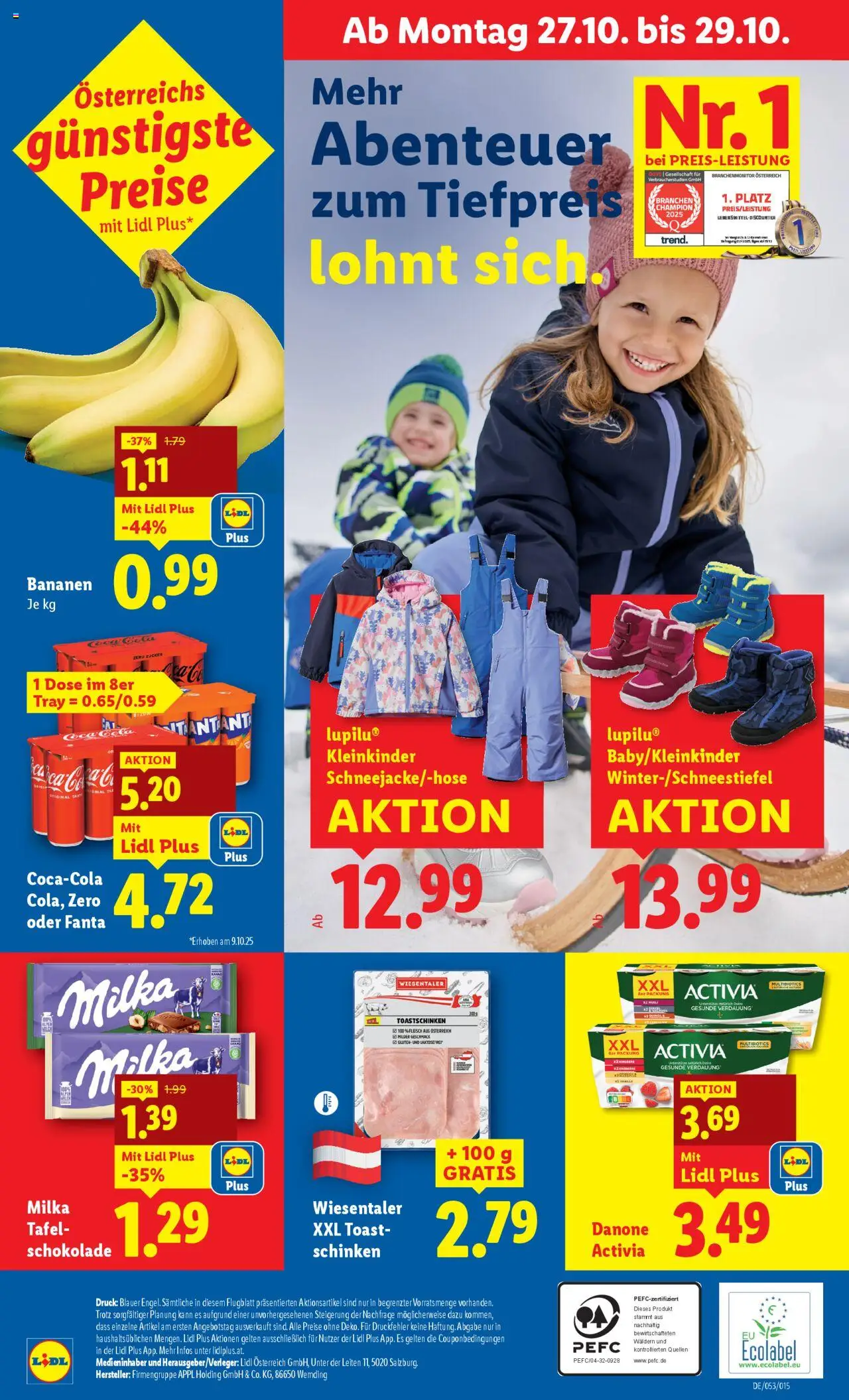 Lidl Flugblatt - Oberpullendorf, Güssing, Oberwart gültig ab 23.10.2025 | Seite: 46 | Produkte: Schokolade, Schinken, Bananen