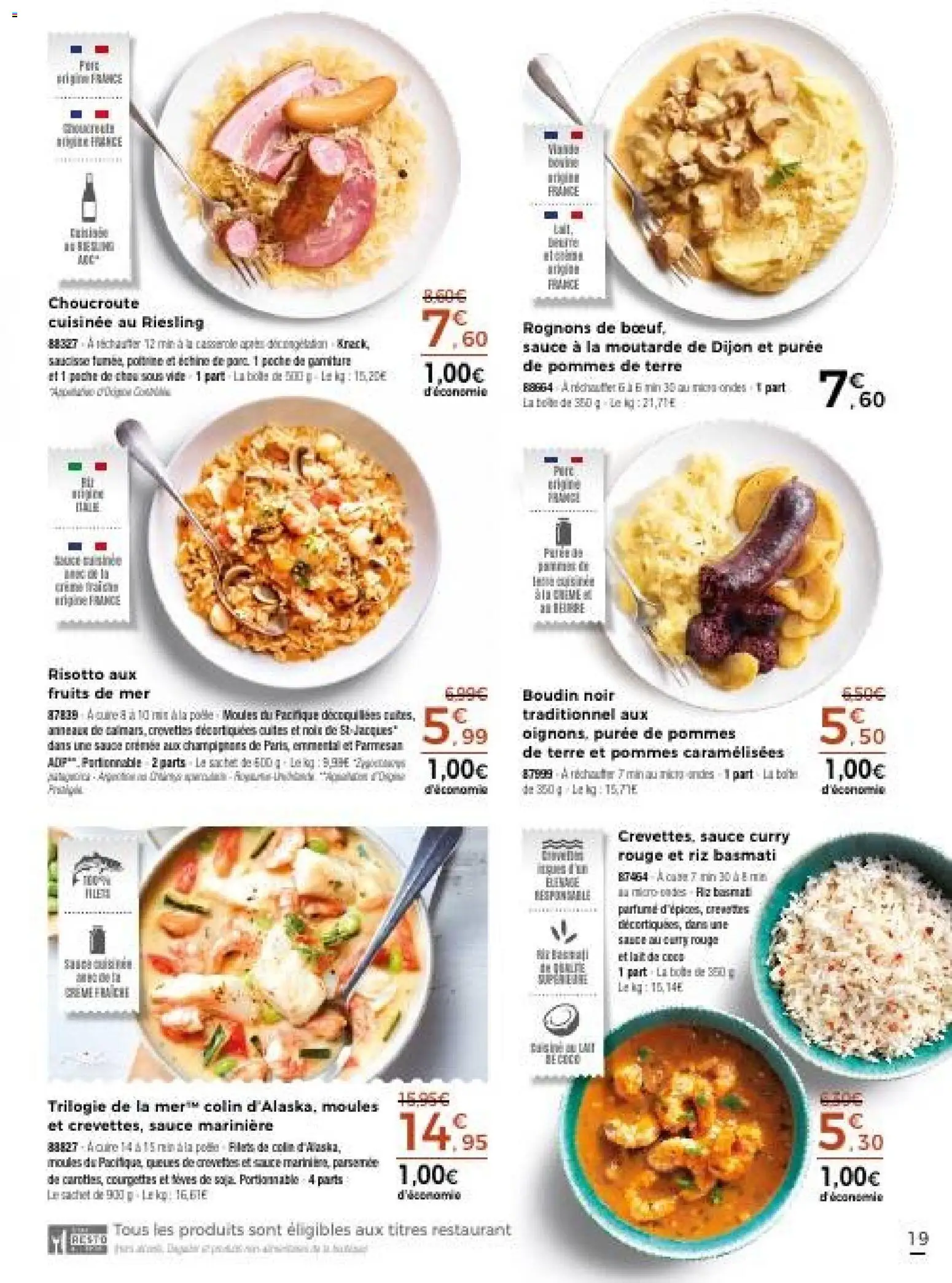 {H1} | Page: 19 | Produits: Fruits de mer, Crevettes, Pommes, Riz