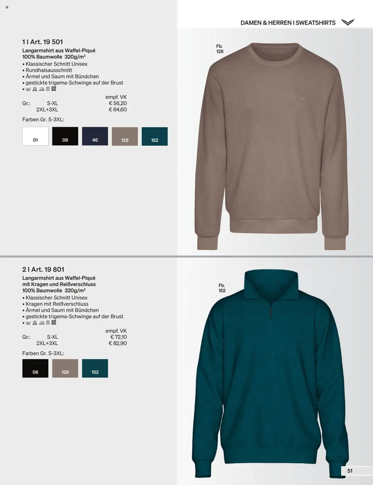 Trigema Prospekt 	 – gültig ab 01.09.2025 | Seite: 51 | Produkte: Langarmshirt