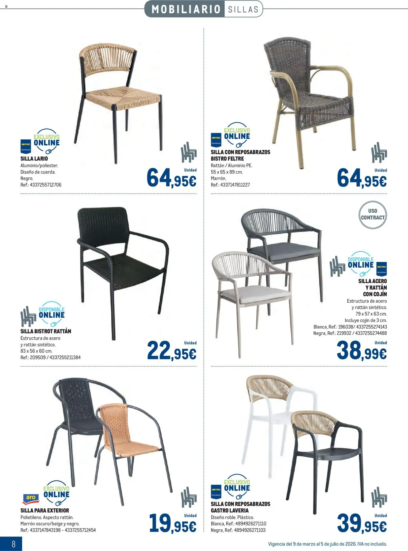 Makro - Especial Terrazas │ válido desde el 09.03.2026 | Página: 8 | Productos: Cojín, Silla