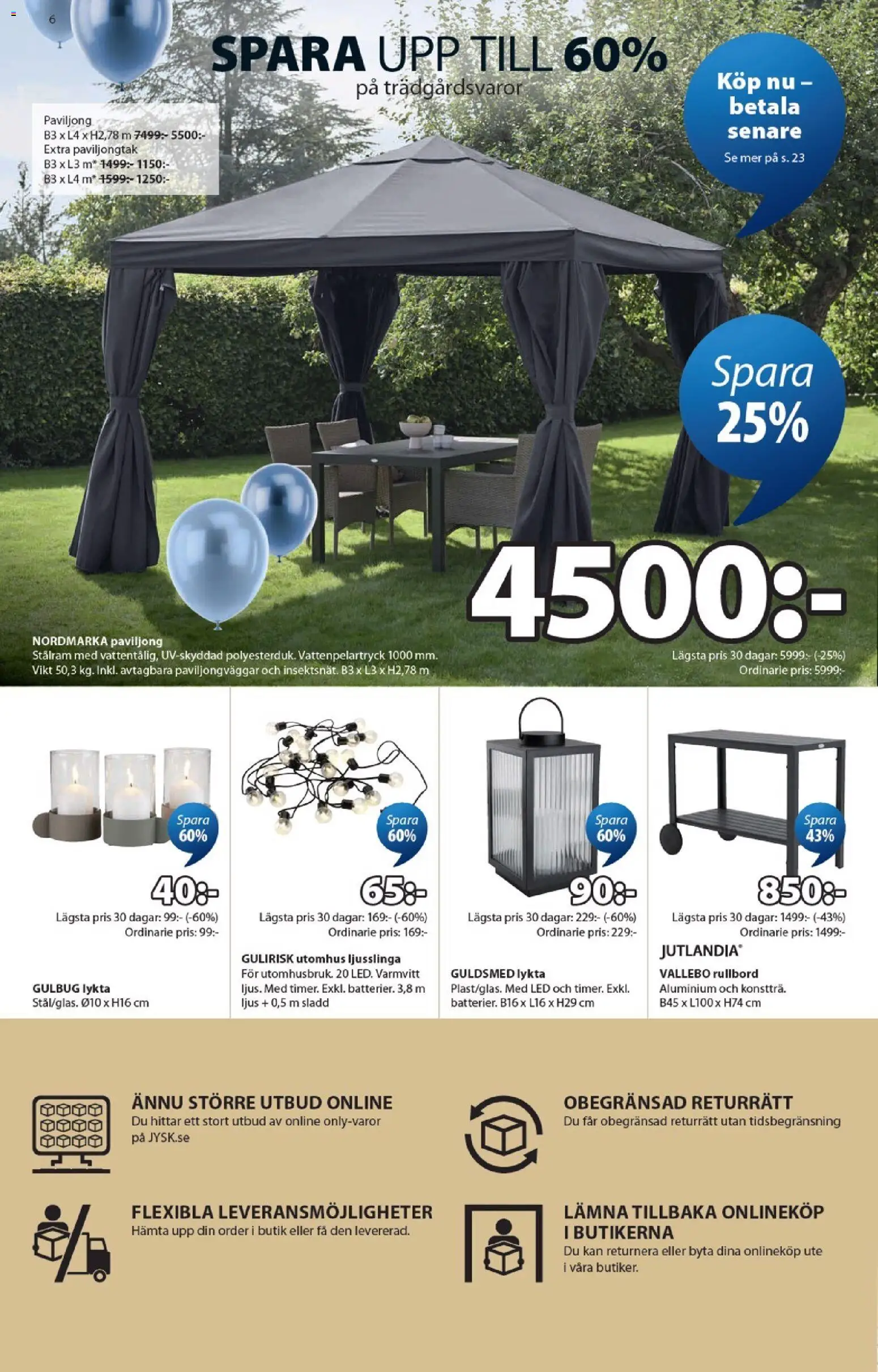 JYSK reklamblad aktuell från 30.03.2026 | Sida: 6 | Produkter: Lykta, Sladd, Ljus