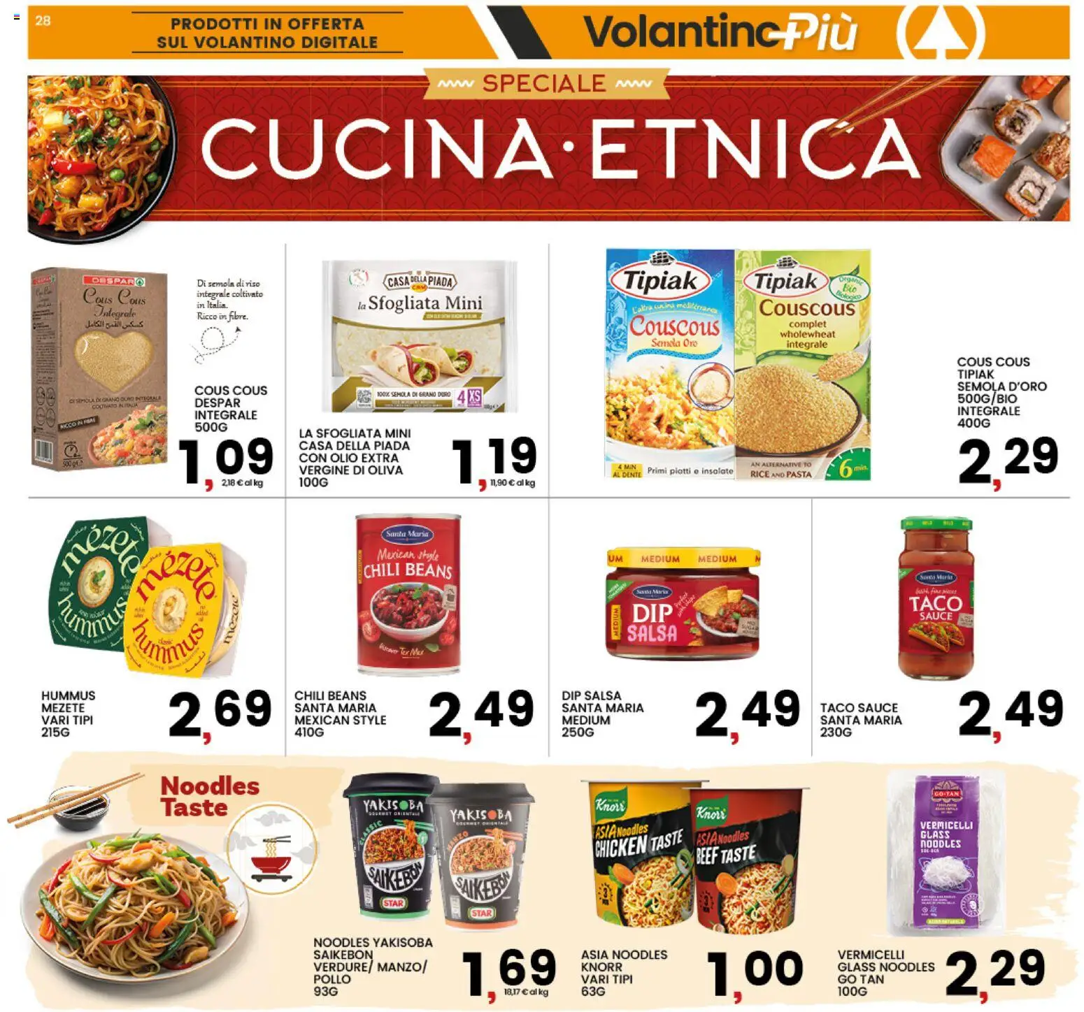Volantino Interspar del 09.04.2026 | Pagina: 28 | Prodotti: Pollo, Riso, Salsa, Hummus