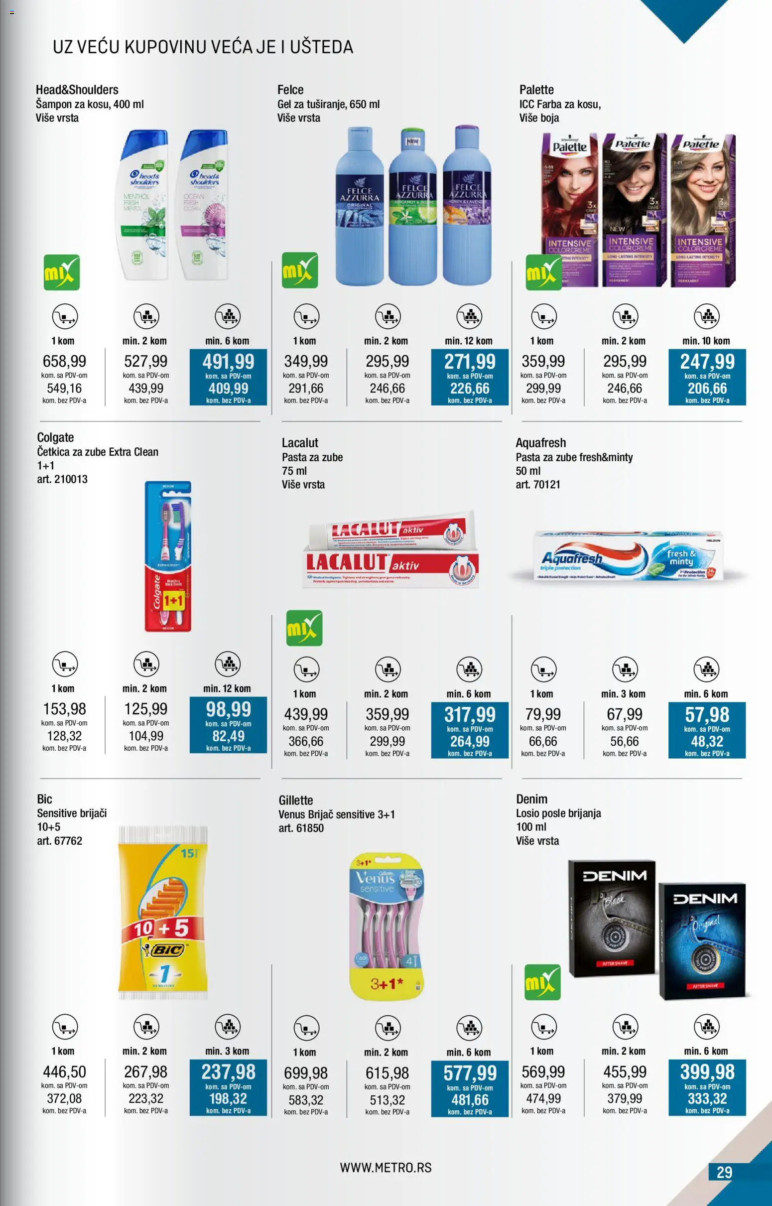 Metro katalog - važi od 01.02.2026 | Strana: 29 | Proizvode: Colgate, Gillette, So, Četkica za zube