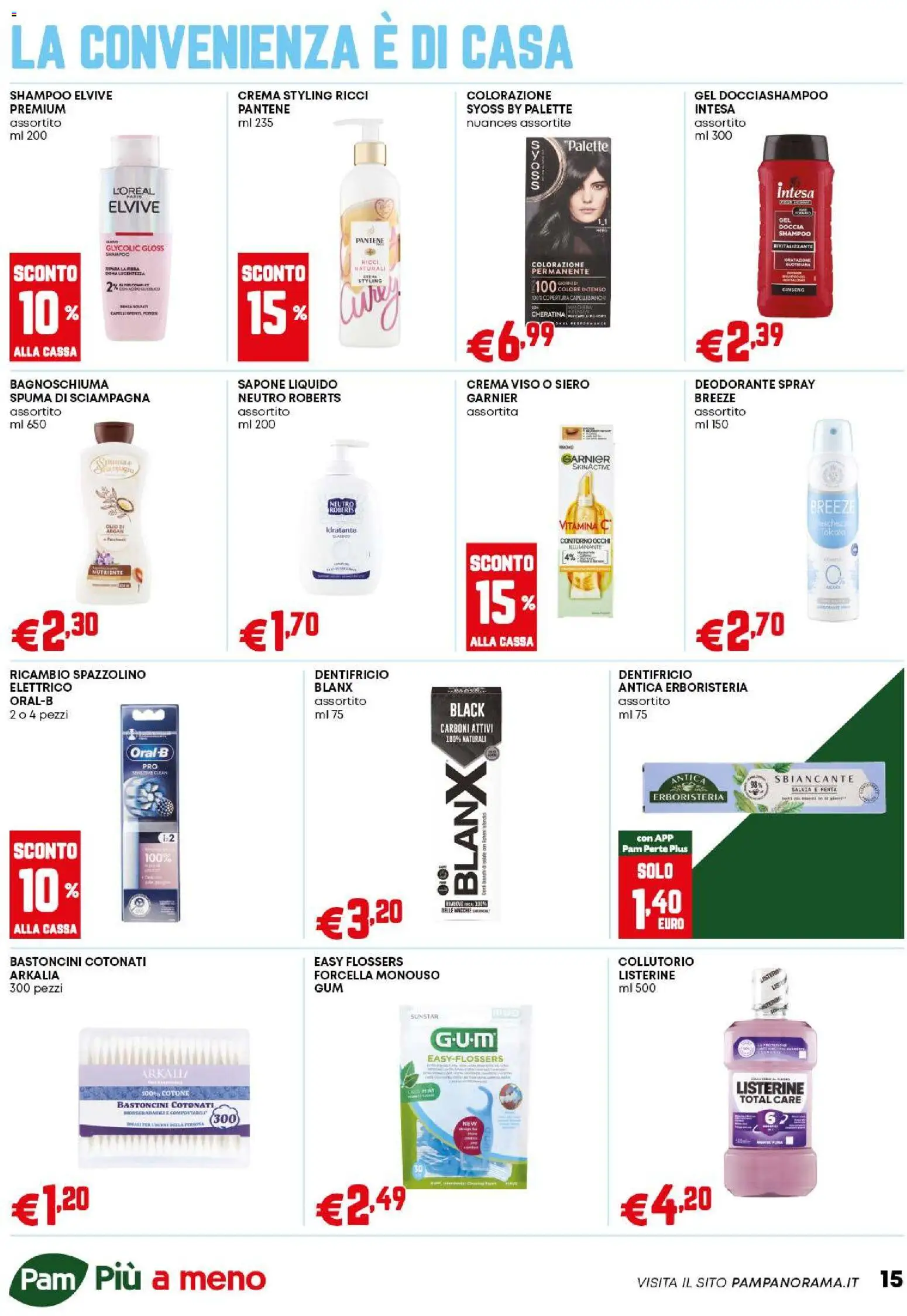 Volantino PAM del 02.01.2026 | Pagina: 15 | Prodotti: Sapone, Dentifricio, Spazzolino, Collutorio