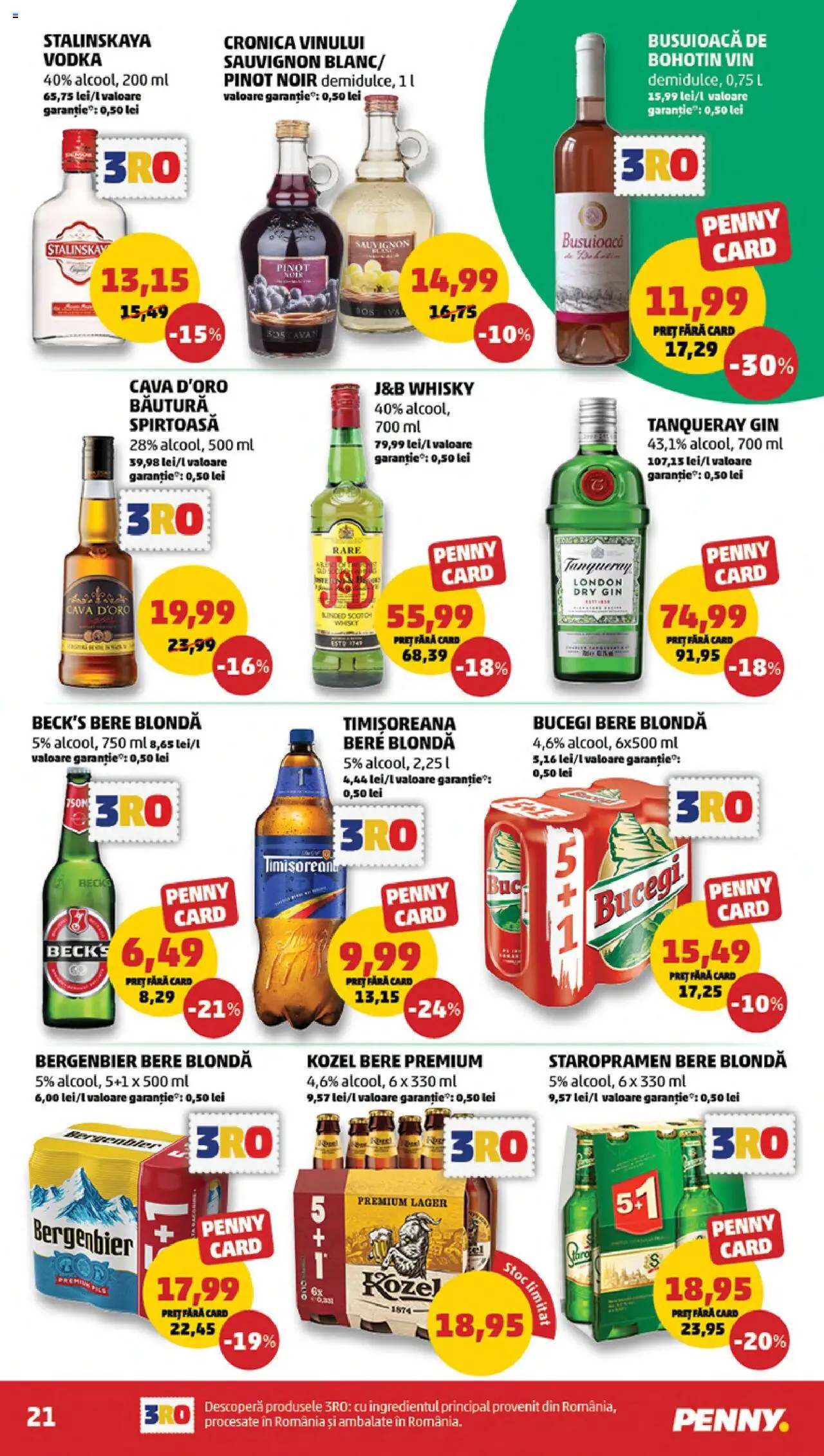 Noul catalog PENNY – valabil de la 15.10.2025 | Pagină: 21 | Produse: Bere, Plastik Kulübe, Gin, Vodka