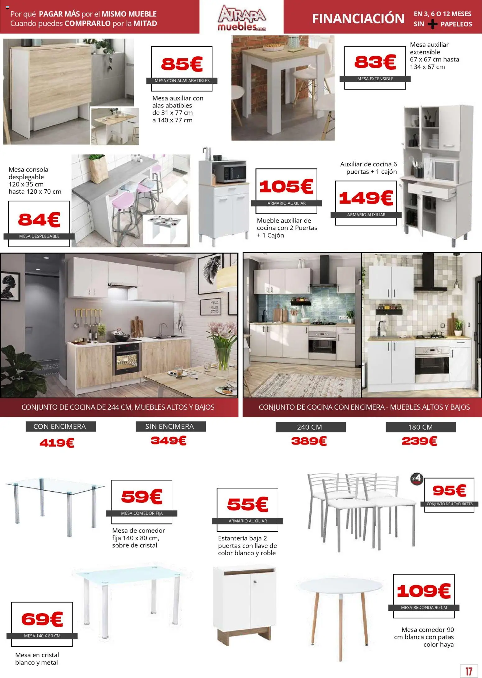 Atrapa Muebles - folleto │ válido desde el 01.01.2026 | Página: 17 | Productos: Mesa extensible, Consola, Cocina, Armario