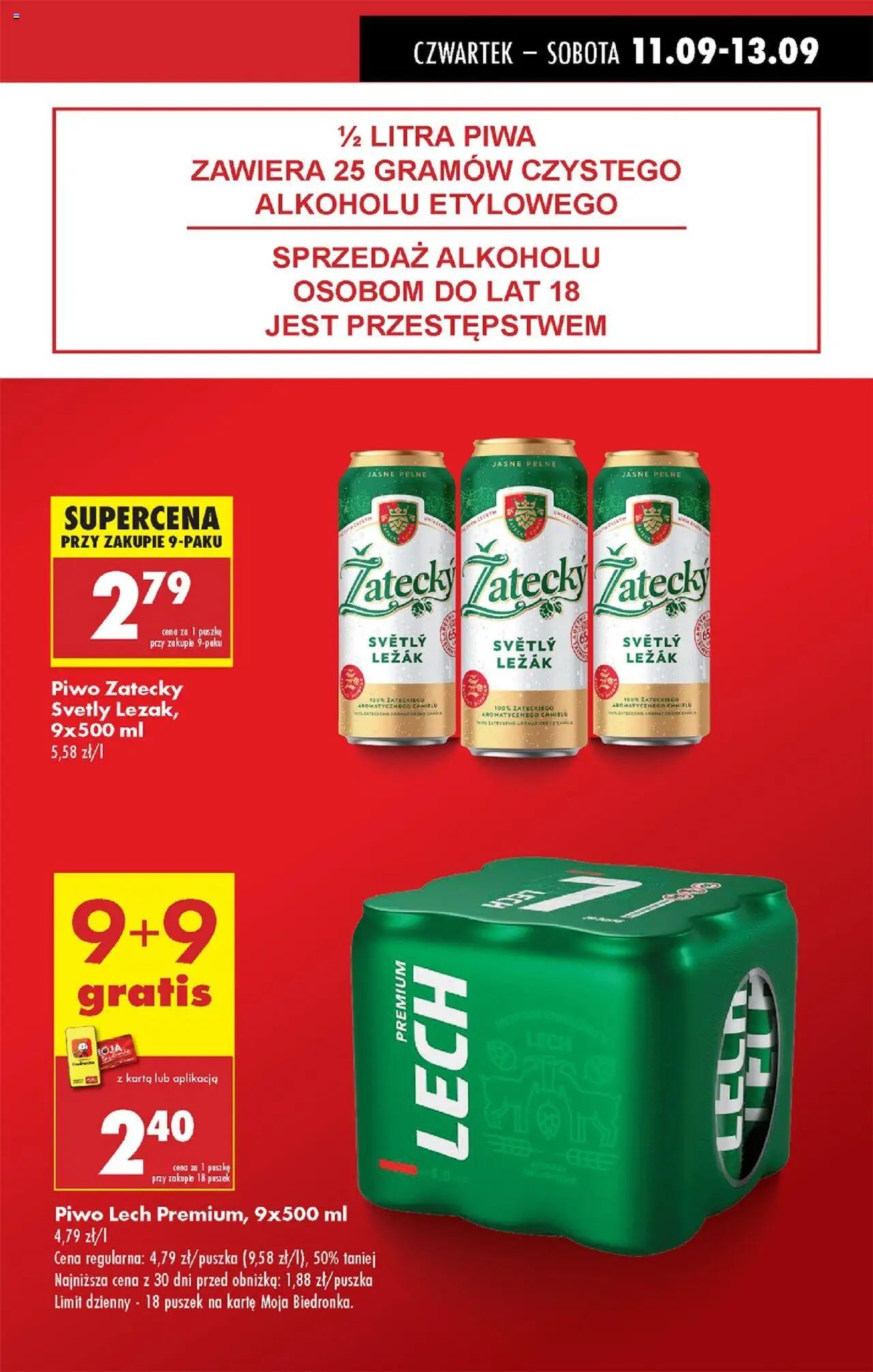 Biedronka gazetka - Oferta w tym tygodniu od 11.09.2025 | Strona: 13 | Produkty: Karta, Leżak, Piwo