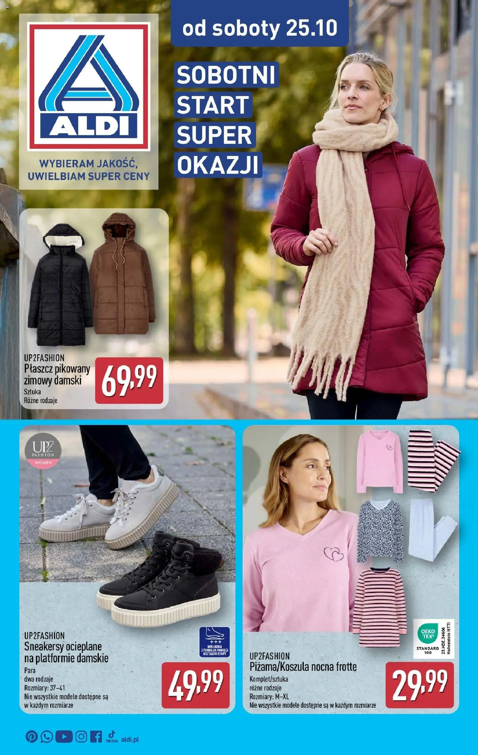 Aldi Gazetka - Od soboty od 25.10.2025 | Strona: 1 | Produkty: Płaszcz
