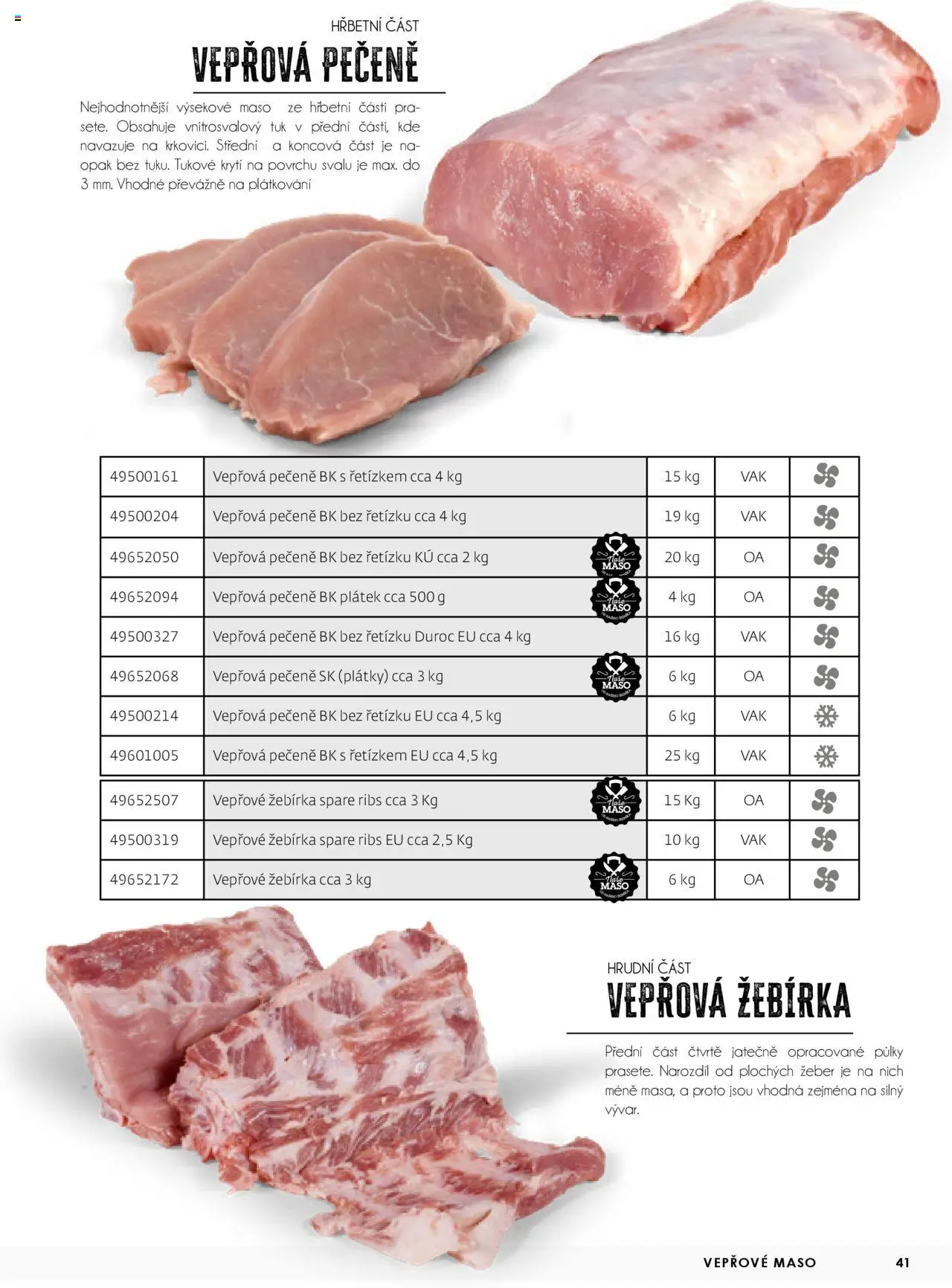 Jip katalalog - Maso 2025 od 01.01.2025 | Strana: 41 | Produkty: Vepřová pečeně, Vepřové maso, Maso