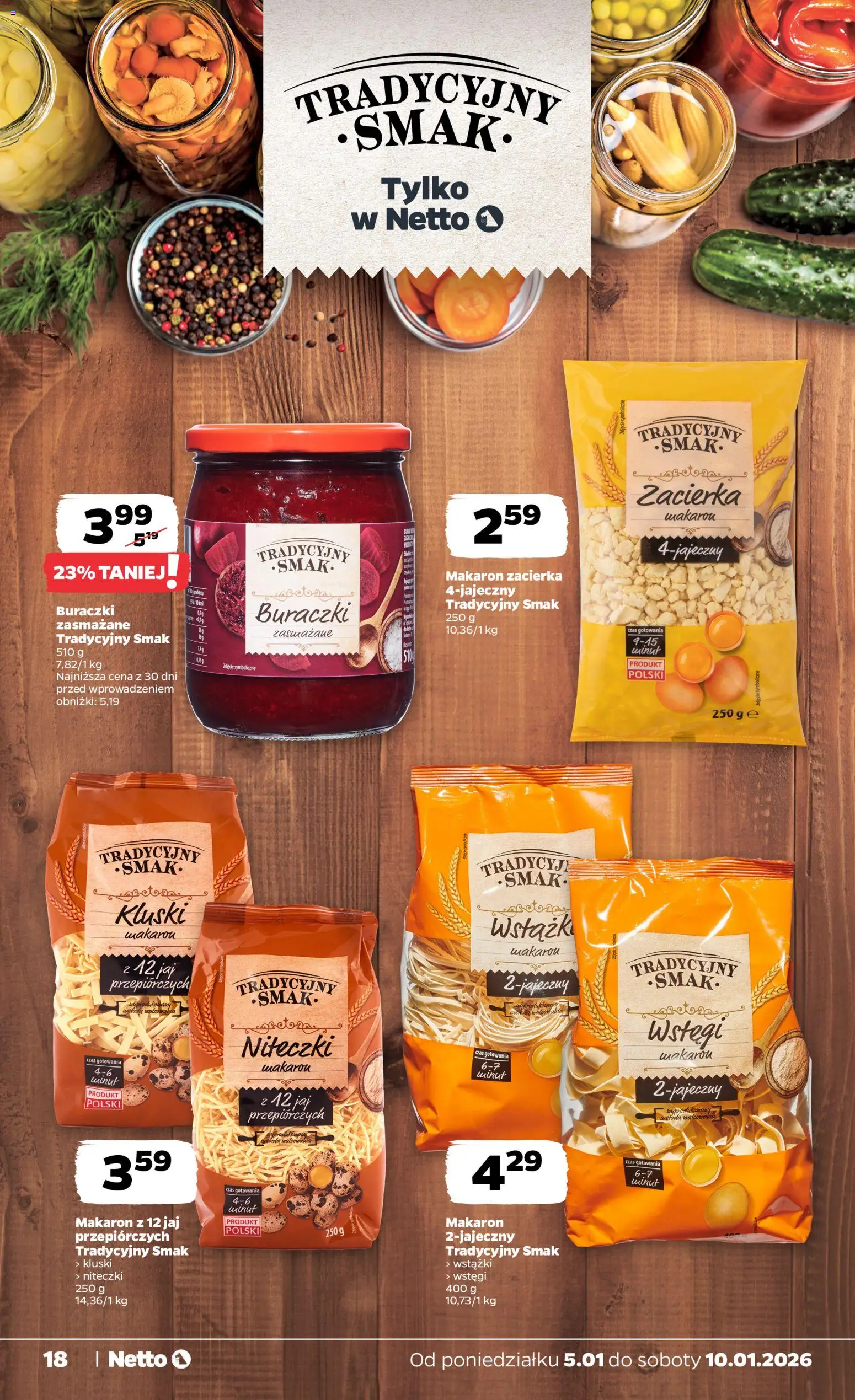 Netto gazetka - Spożywcza od 05.01.2026 | Strona: 18 | Produkty: Makaron