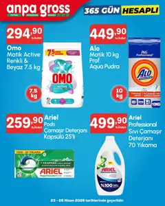 23.04.2026 tarihinden itibaren geçerli olan Anpa Gross kataloğu önizlemesi | Sayfa: 14 | Ürünler: Çamaşır deterjanı, Leke çıkarıcı, Deterjan, Pudra
